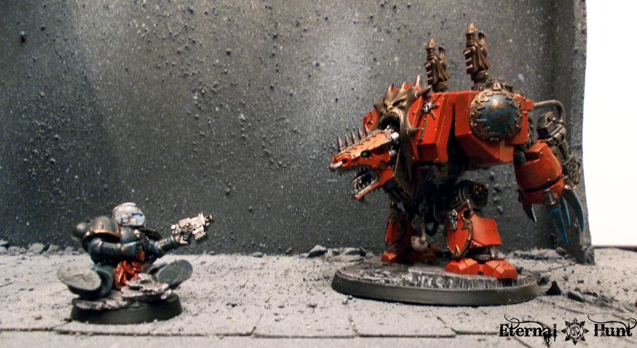 Chaos, Chaos Space Marines, Conversion, Custom, Dreadnought, Fallen Space Marine, Khorne, Objective Marker, Space Marines, Warhammer 40,000, World Eaters