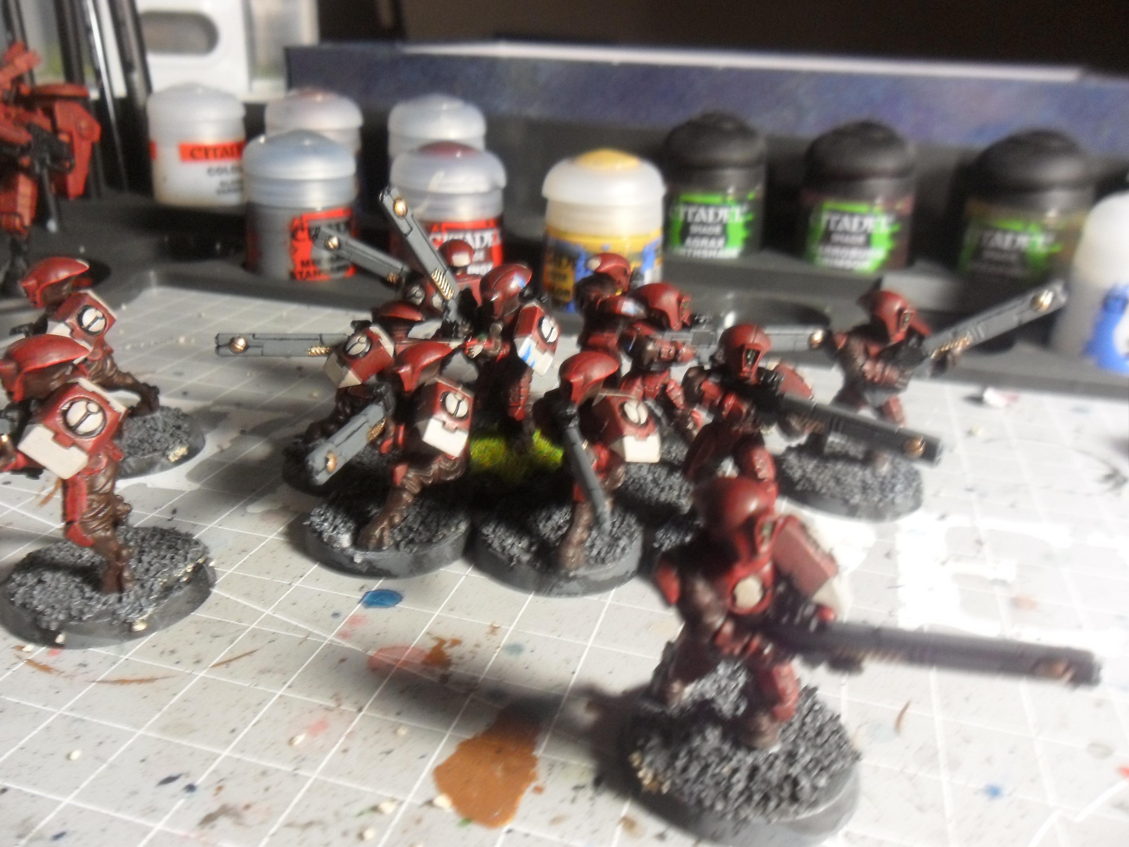 Fire Warriors, Infantry, Pulse Rifle, Red, Shas'la, Tau, Troops