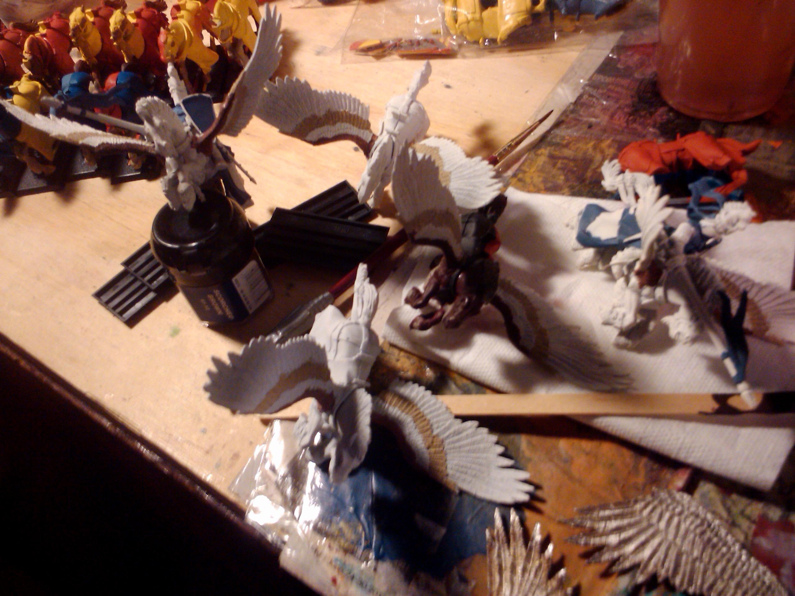 Archers, Bretonnians, Build, Grail, Hobby, Knights, Men At Arms, Painting, Peasant, Pegasus, Warhammer Fantasy, Wf