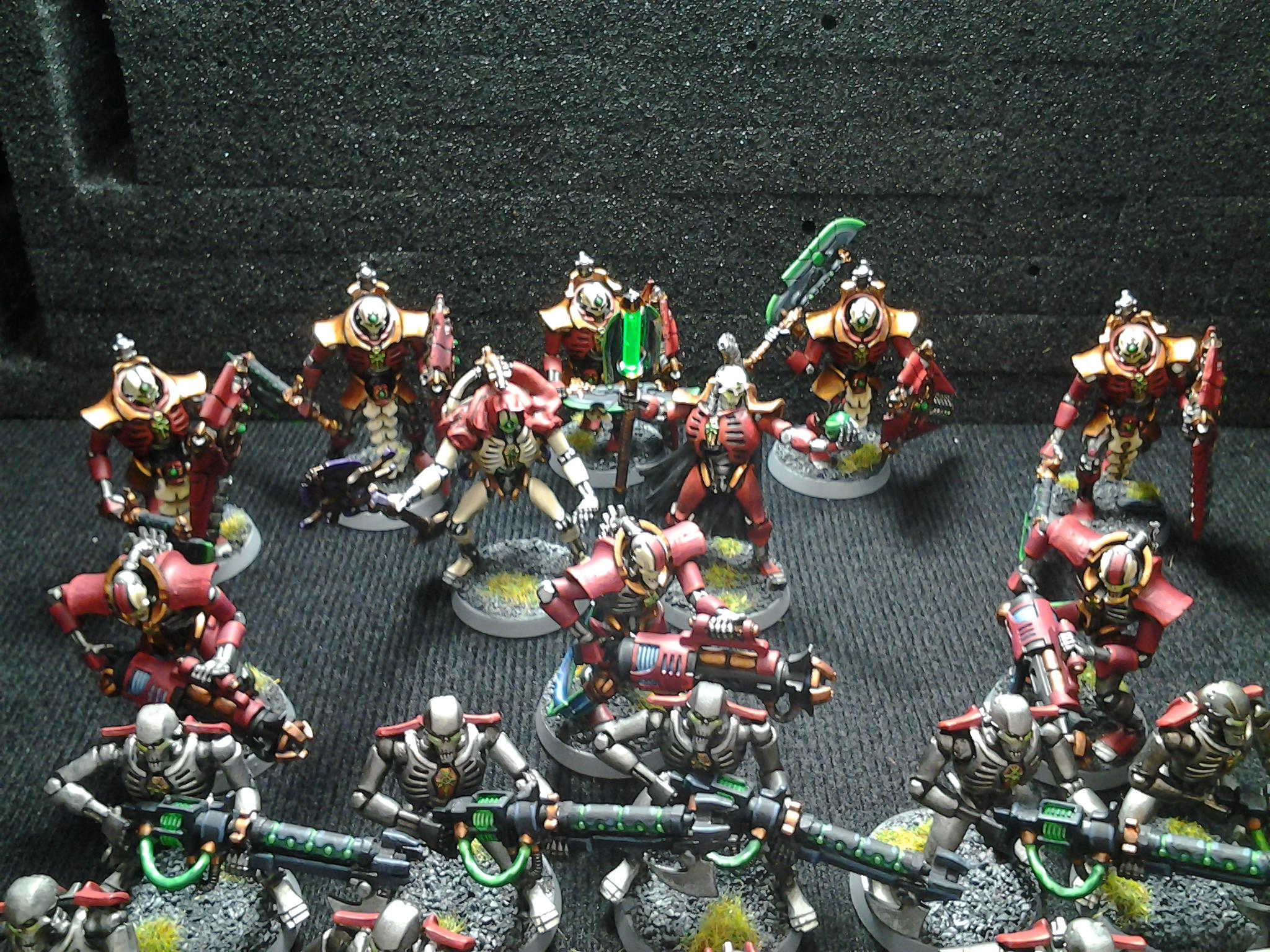 Bone Necrons, Gold Necron, Necron Force, Red Necrons