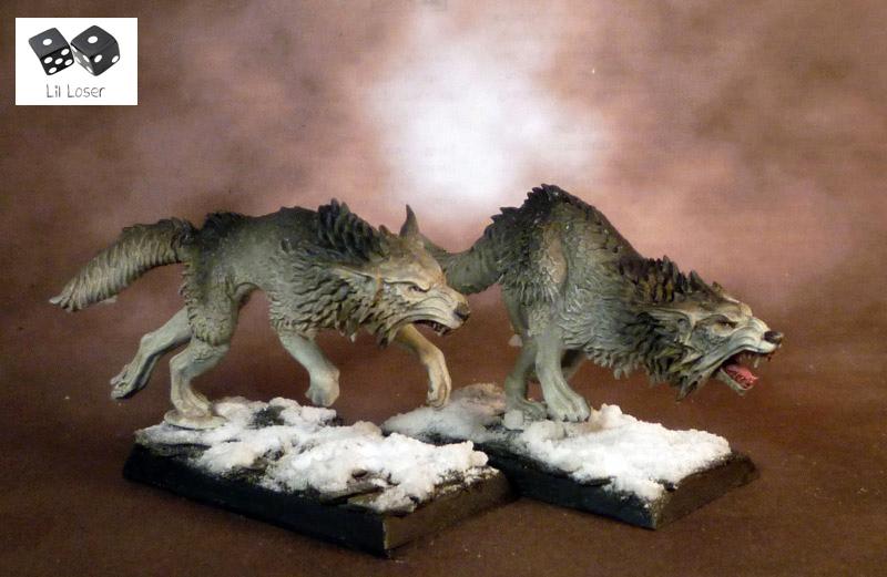 Dark Elves, Fenrisian Wolves, Painted, Snow, Space Wolves, Winter