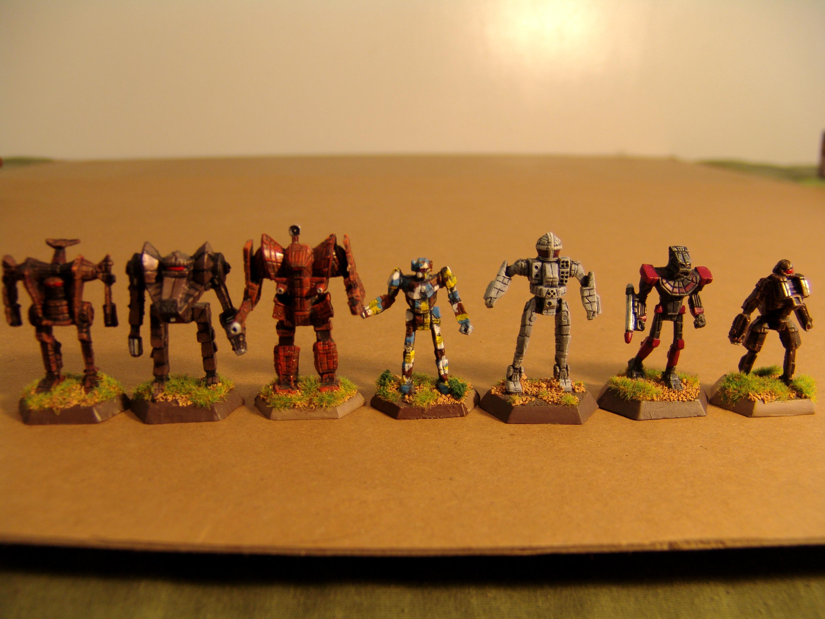 Classic Battletech, Drybrushing, Grassy Terrain, Inkwash, Mechwarrior, Miniatures