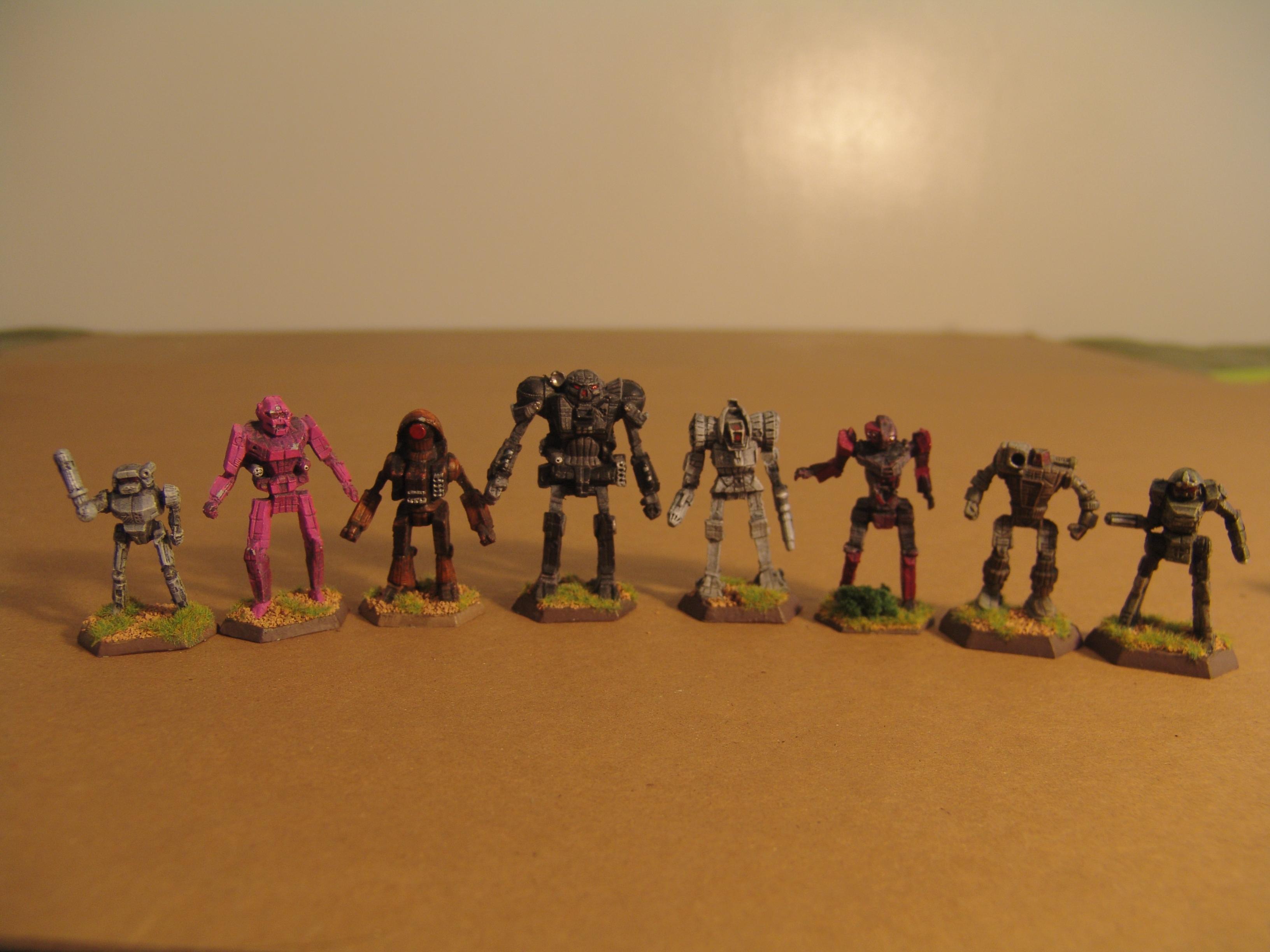 Classic Battletech, Drybrushing, Grassy Terrain, Inkwash, Mechwarrior, Miniatures