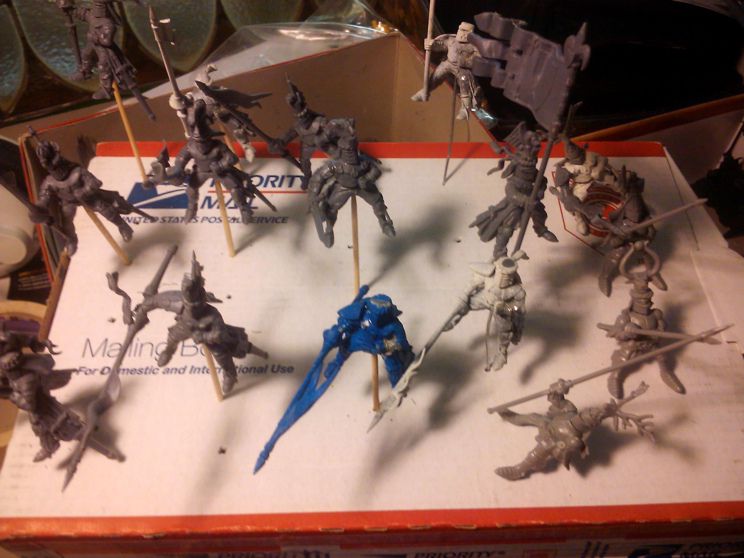 Archers, Bretonnians, Build, Grail, Hobby, Knights, Men At Arms, Painting, Peasant, Pegasus, Warhammer Fantasy, Wf