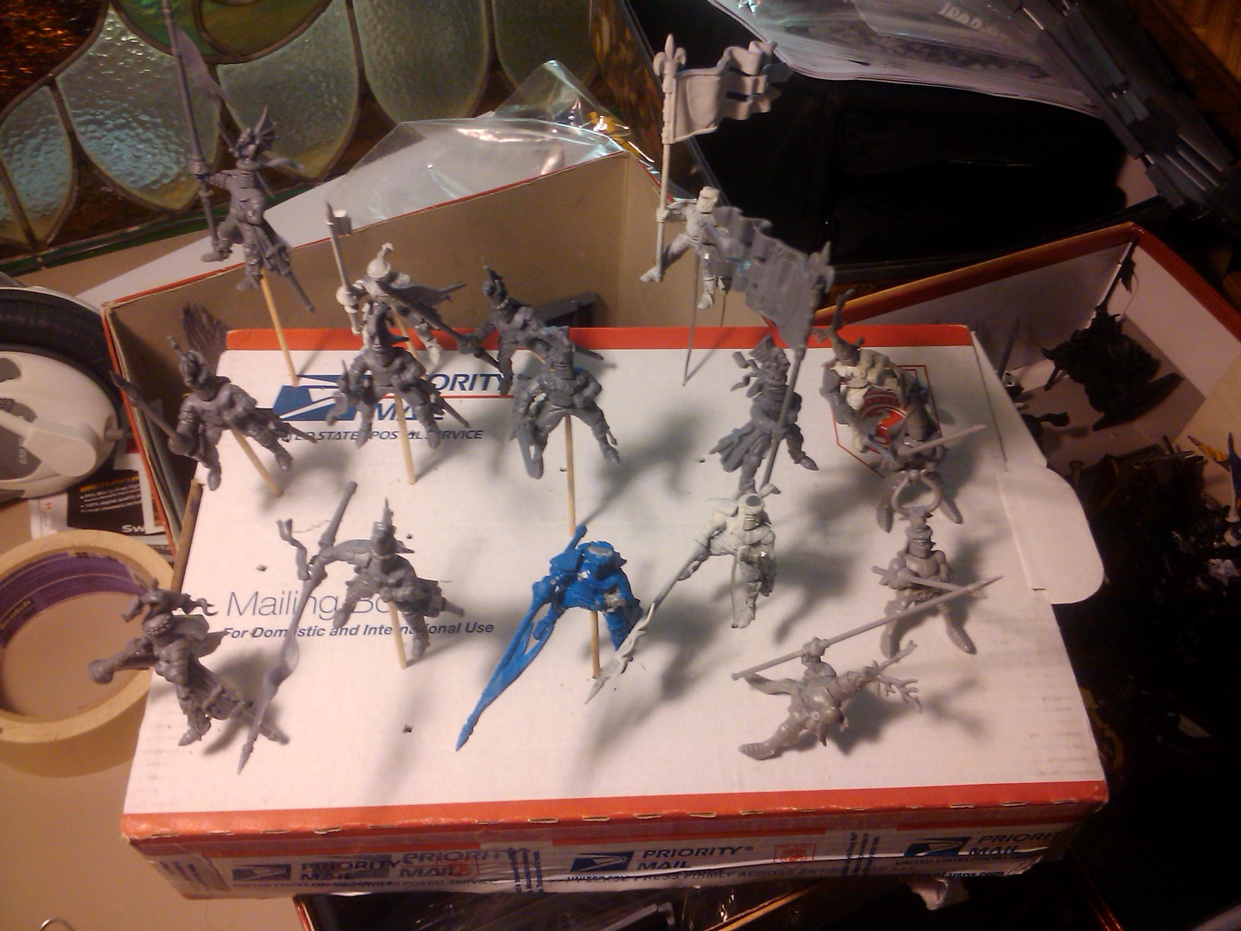 Archers, Bretonnians, Build, Grail, Hobby, Knights, Men At Arms, Painting, Peasant, Pegasus, Warhammer Fantasy, Wf