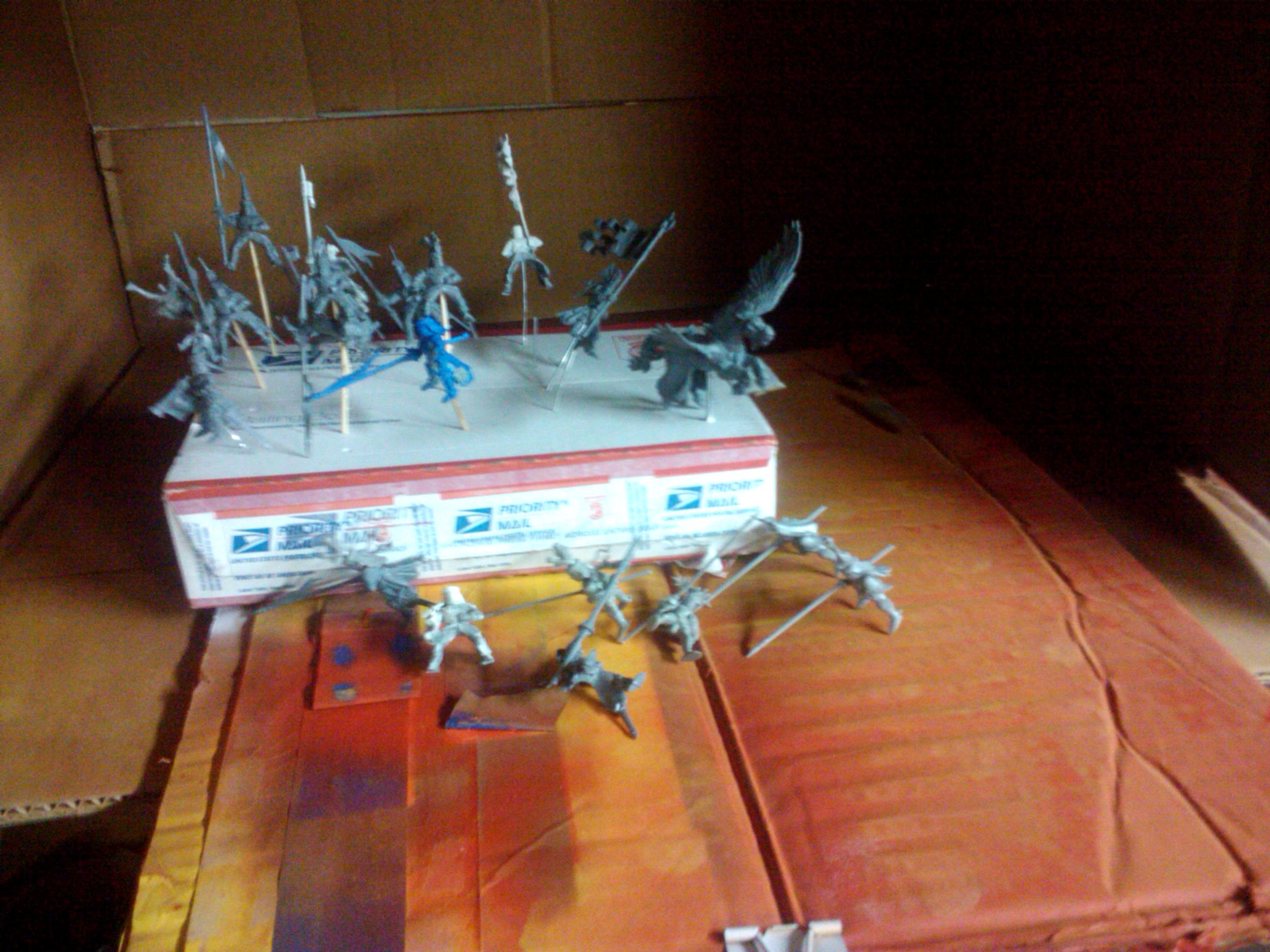 Archers, Bretonnians, Build, Grail, Hobby, Knights, Men At Arms, Painting, Peasant, Pegasus, Warhammer Fantasy, Wf