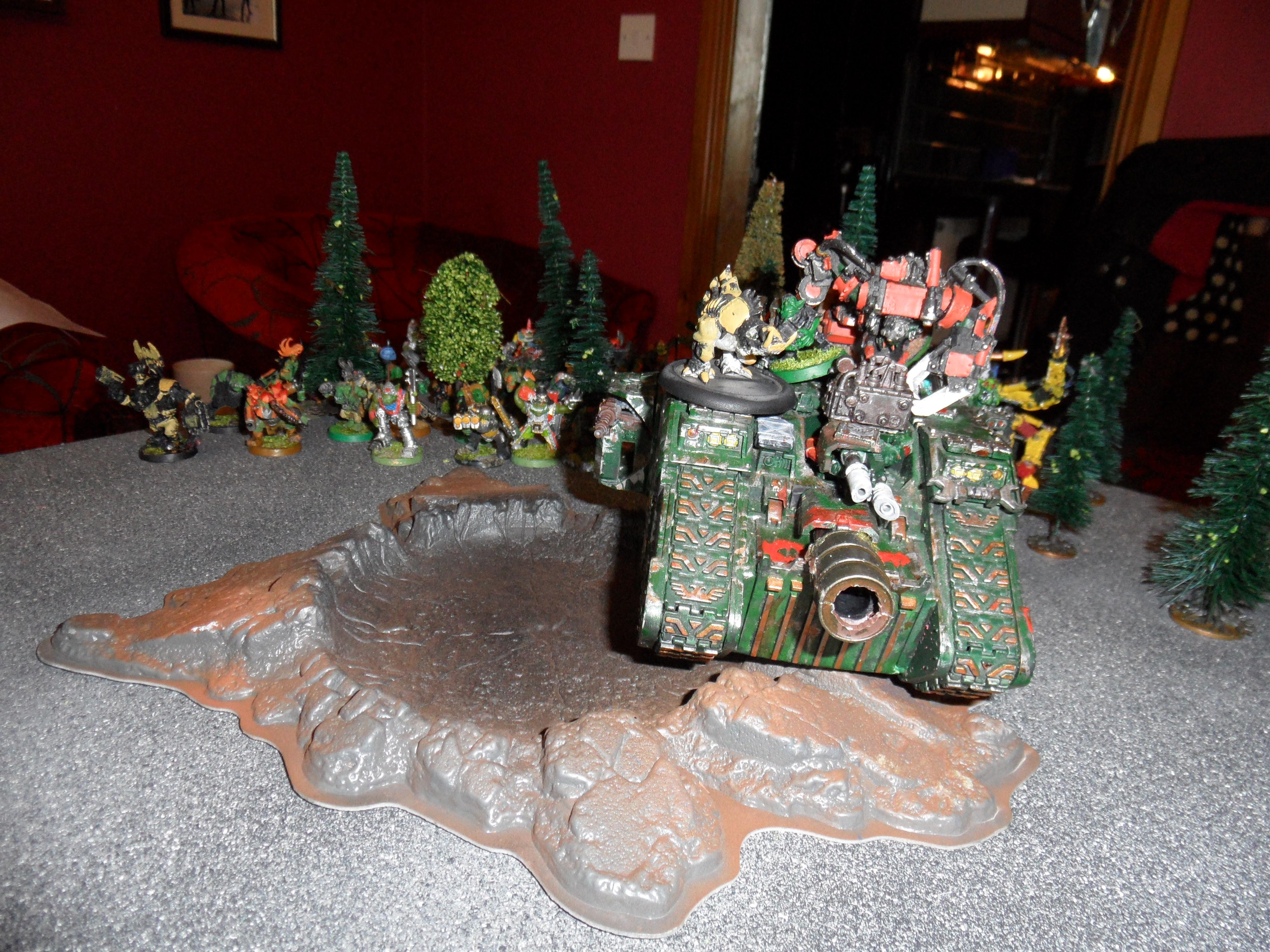 Battle waggon moves out of cover
