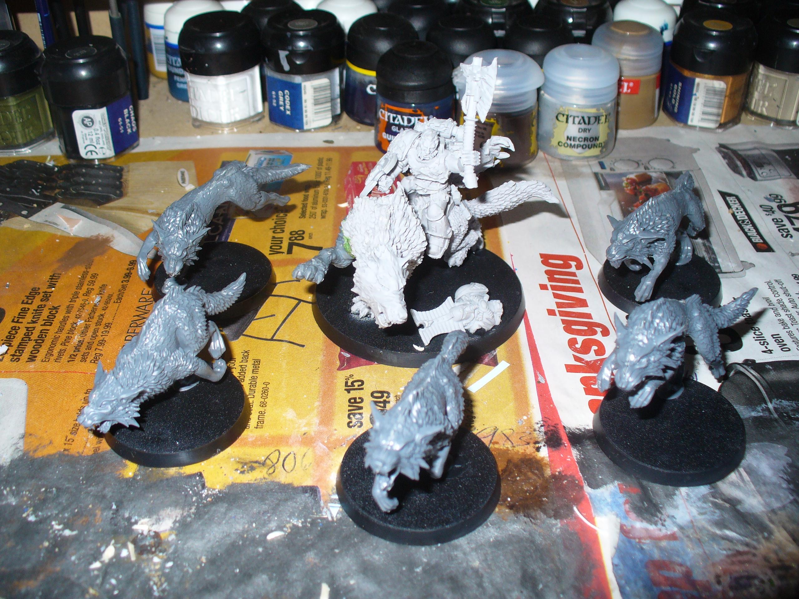 Wolf Lord with some Fenrisian wolves