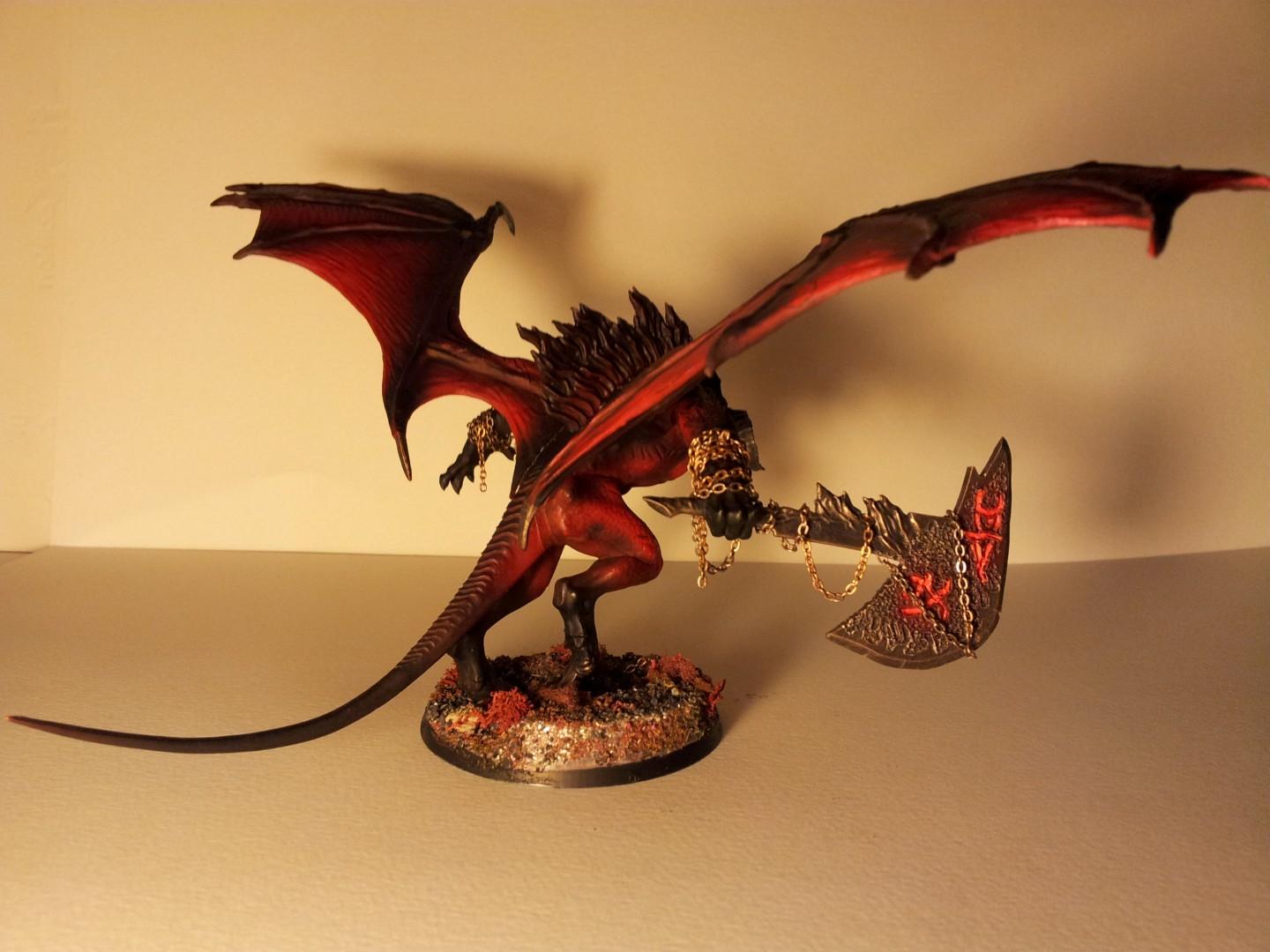Balrog, Balrog. Bloodthirster, Bloodthirster, Chaos, Chaos Daemons, Conversion, Daemons, Fire, Greater Daemon, Khorne, Object Source Lighting, Red