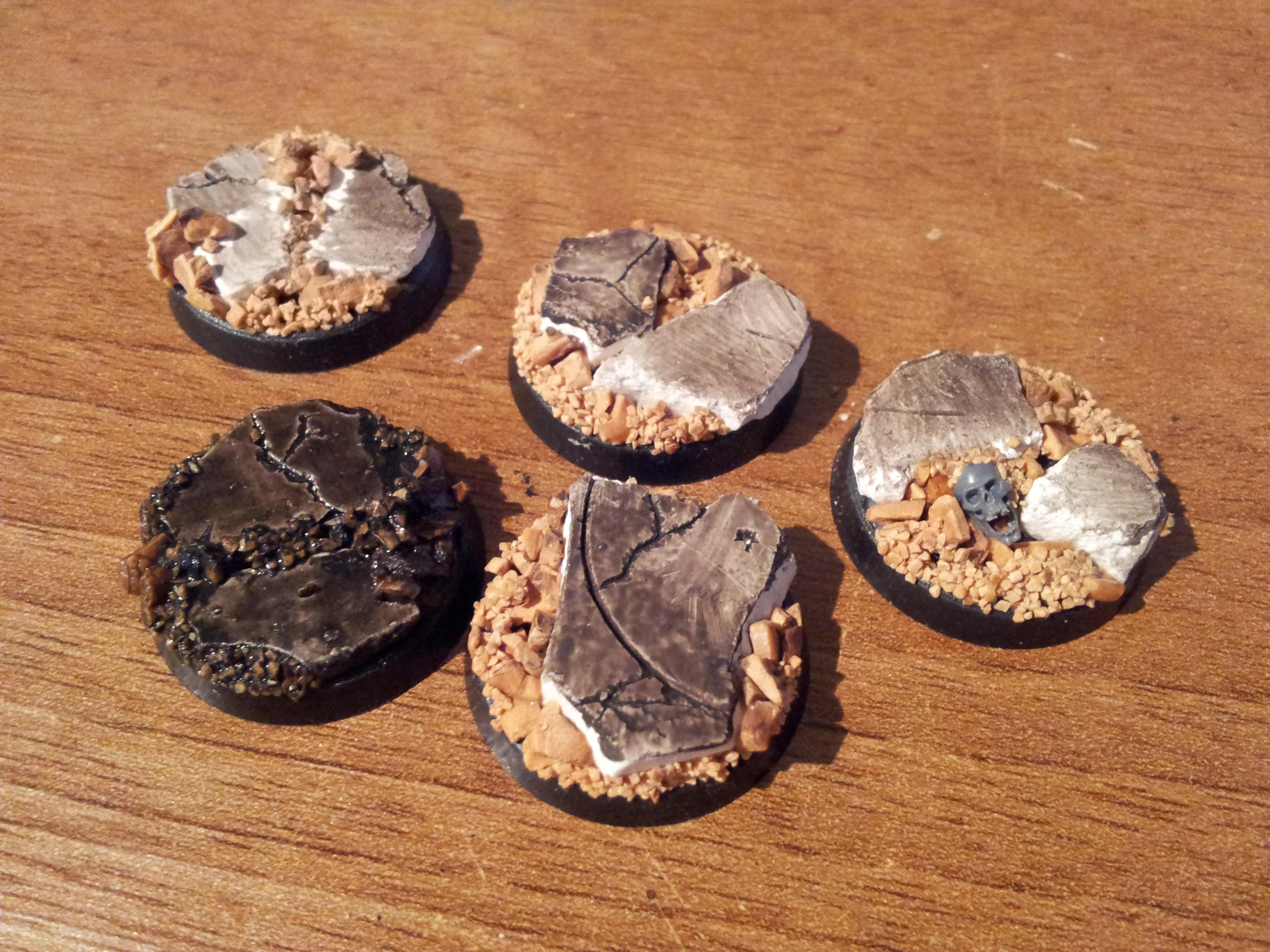 Bases with a wash to see cracks and detail