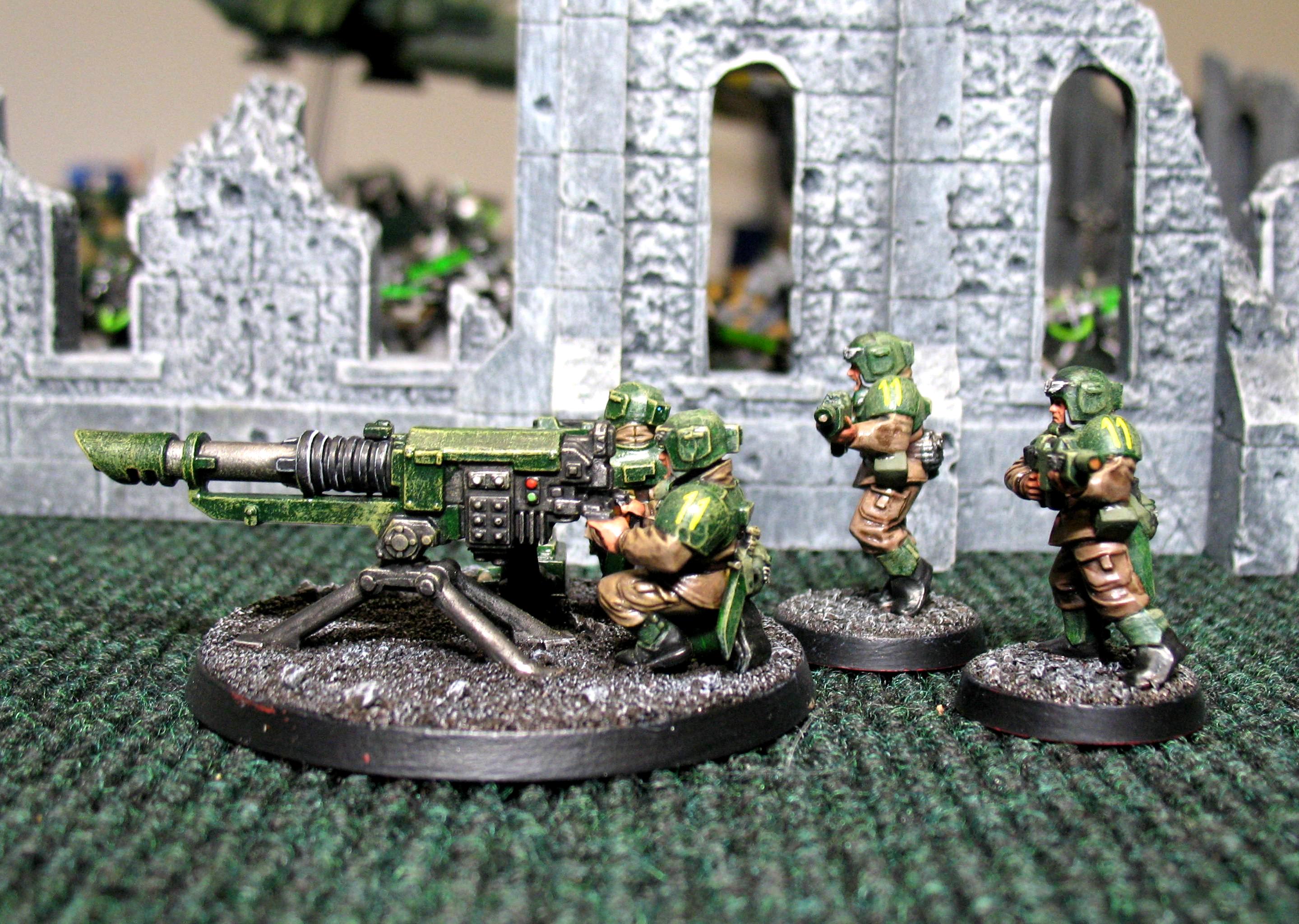 Cadians, Company Command, Guard, Heavy Weapon Team, Imperial Guard, Lascannon, Squad