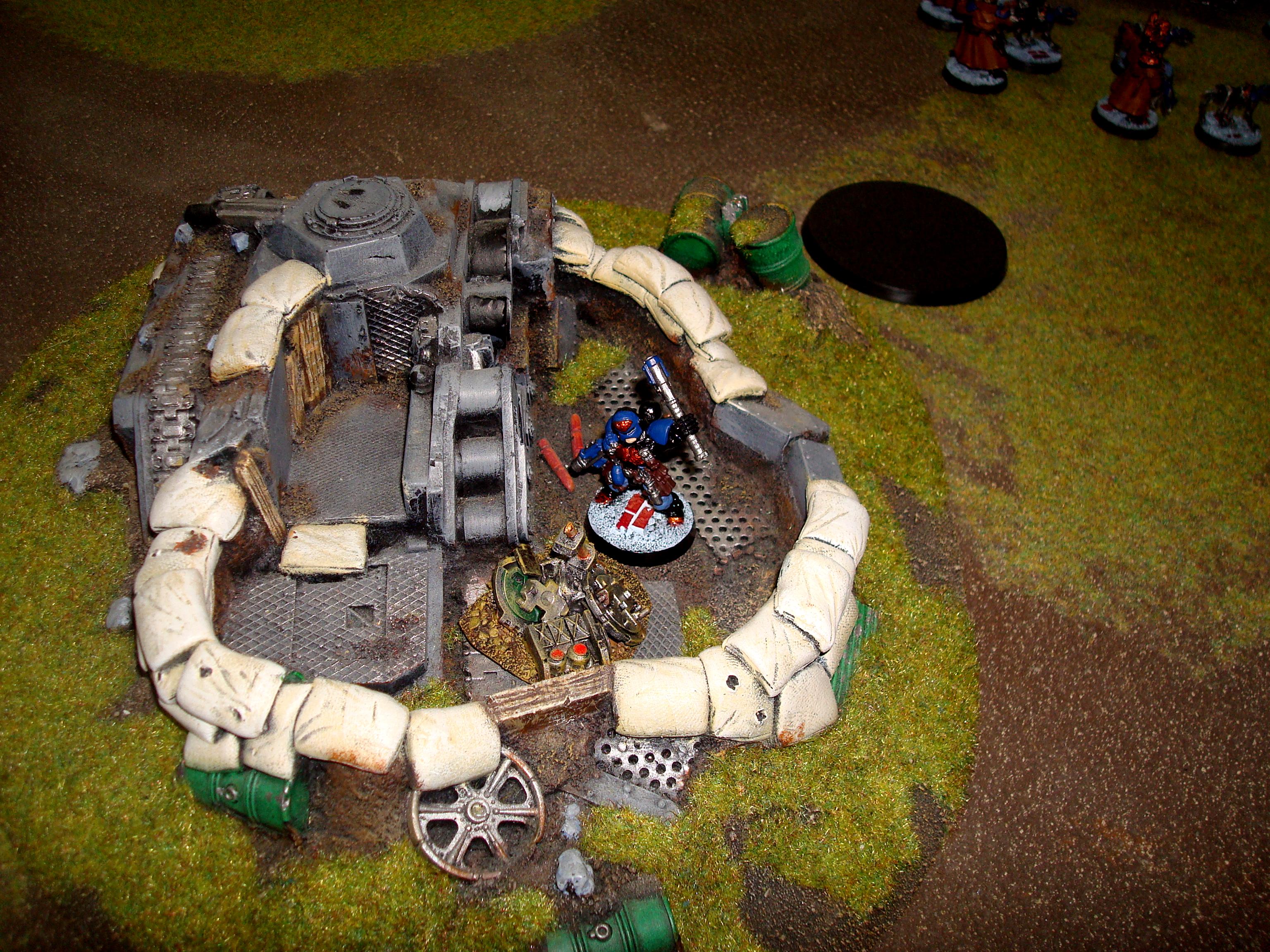 Destroyed Chimera, Game Table, Objective Marker, Warhammer 40,000