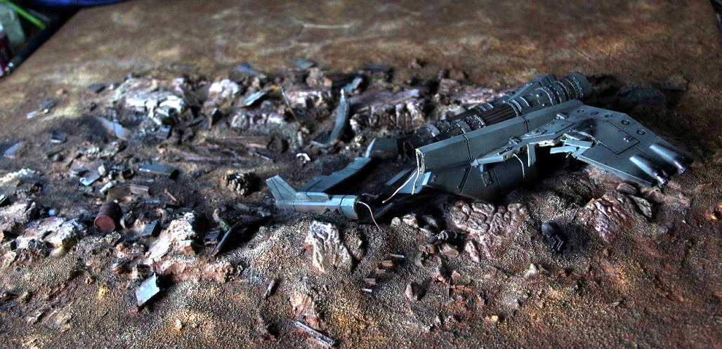 Crashed, Crashed Imperial Guard Valkyrie, Imperial Guard Valkyrie, Terrain