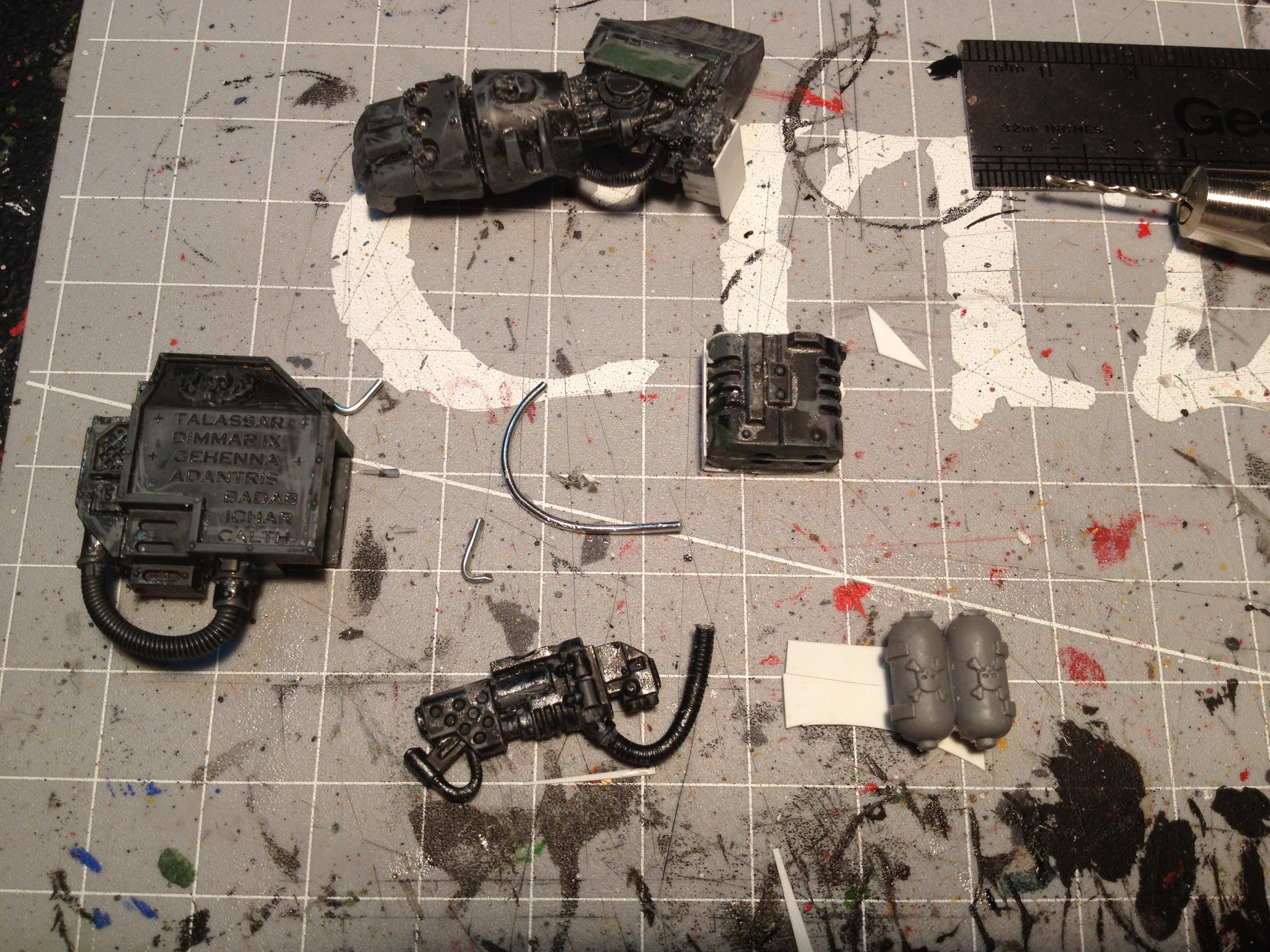 Parts for Frag cannon build and fancy up the powerfist/heavy flamer hand