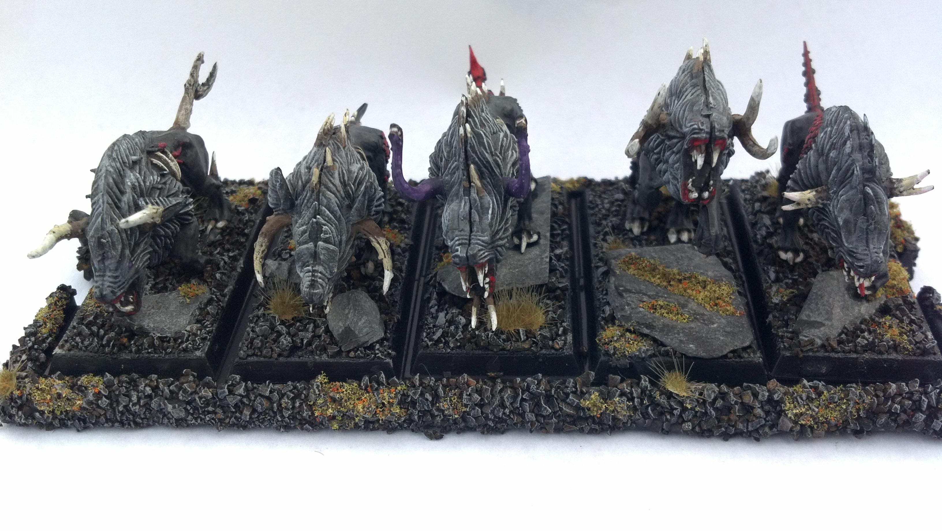 Front View of Finished Warhounds & Tray