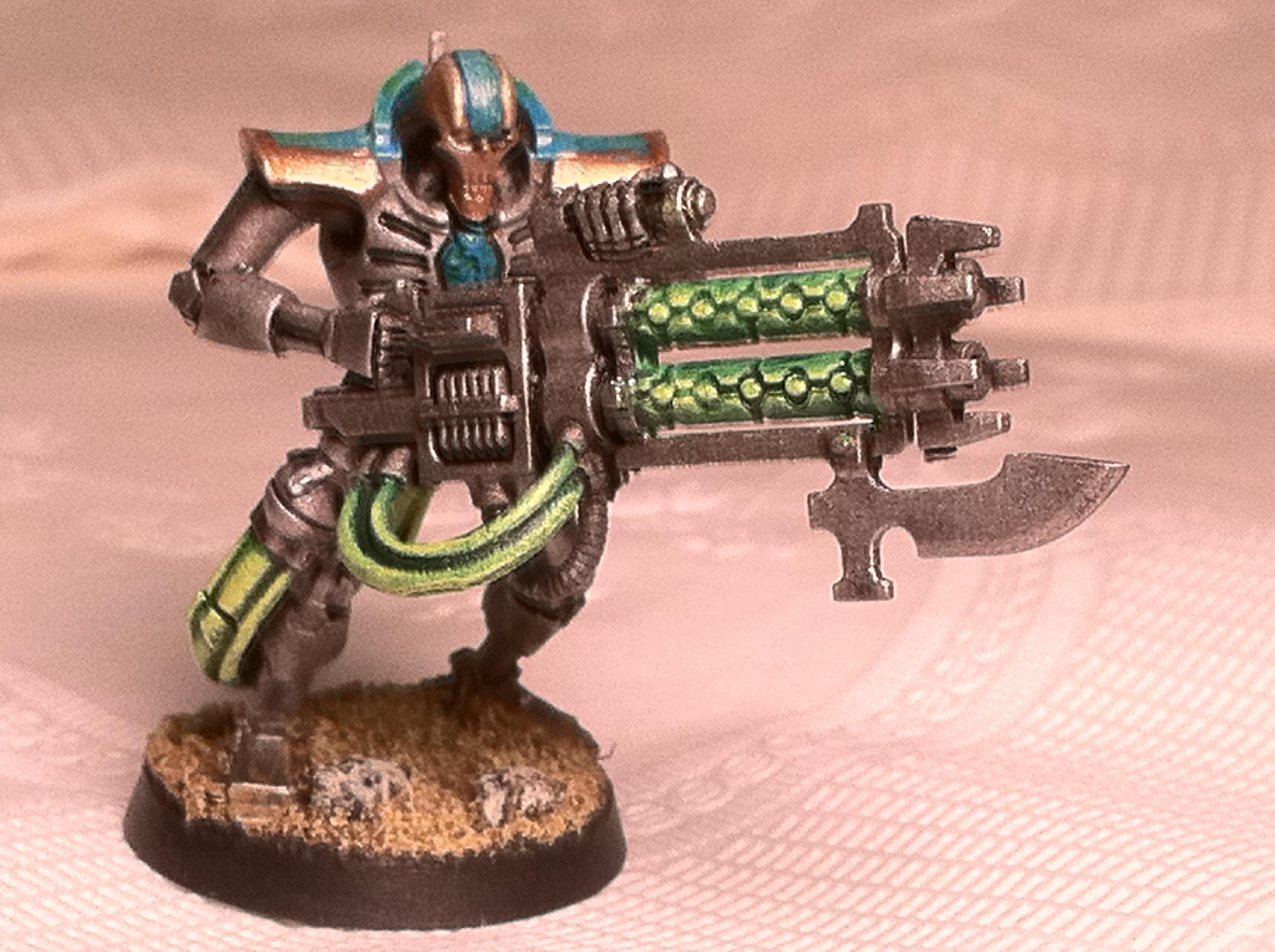 Necron Teal Bronze Infantry Tesla Carbine Warrior Immortal