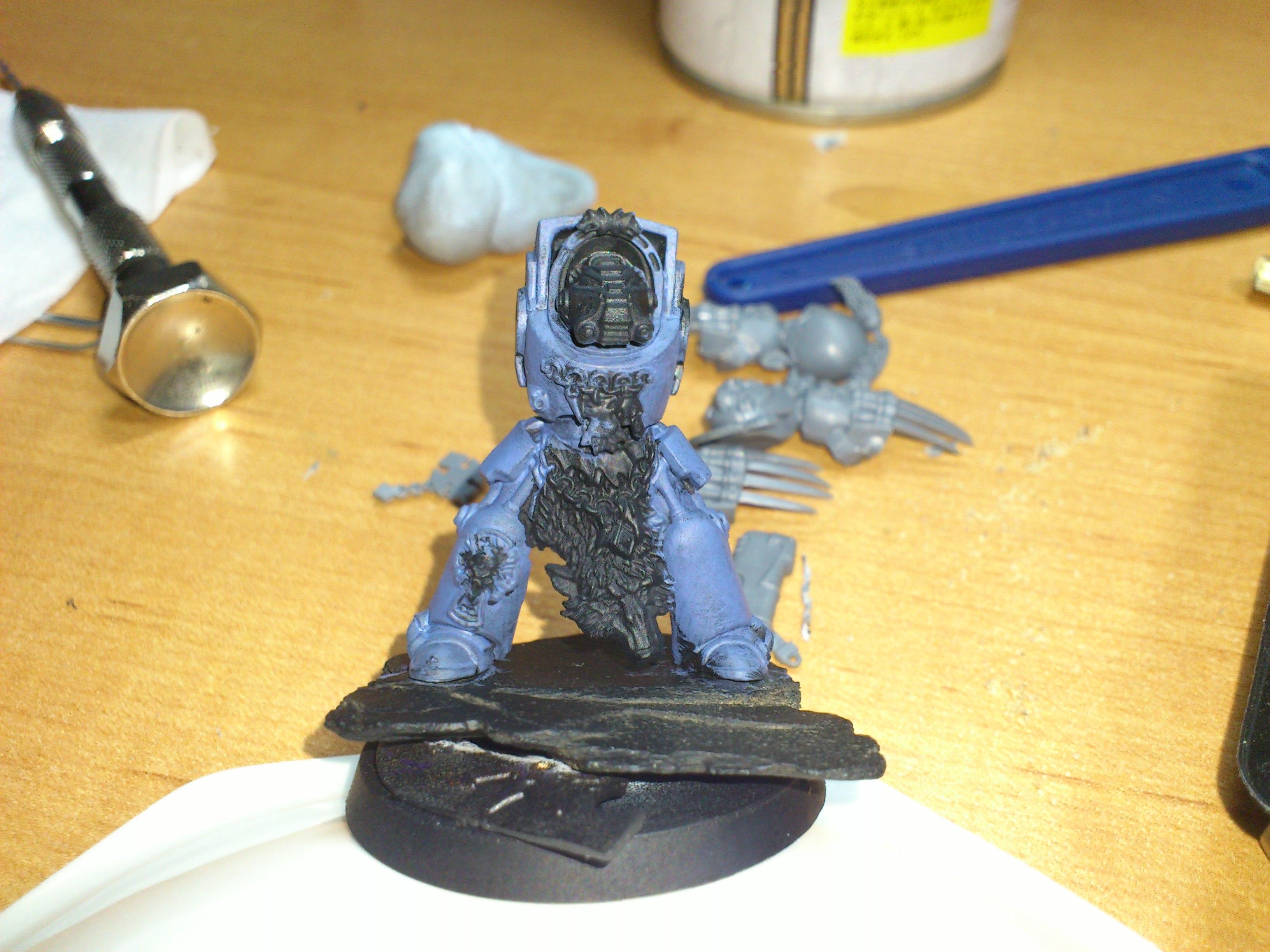 First stage Wolf Guard. Spayed black, basecoat Russ Grey