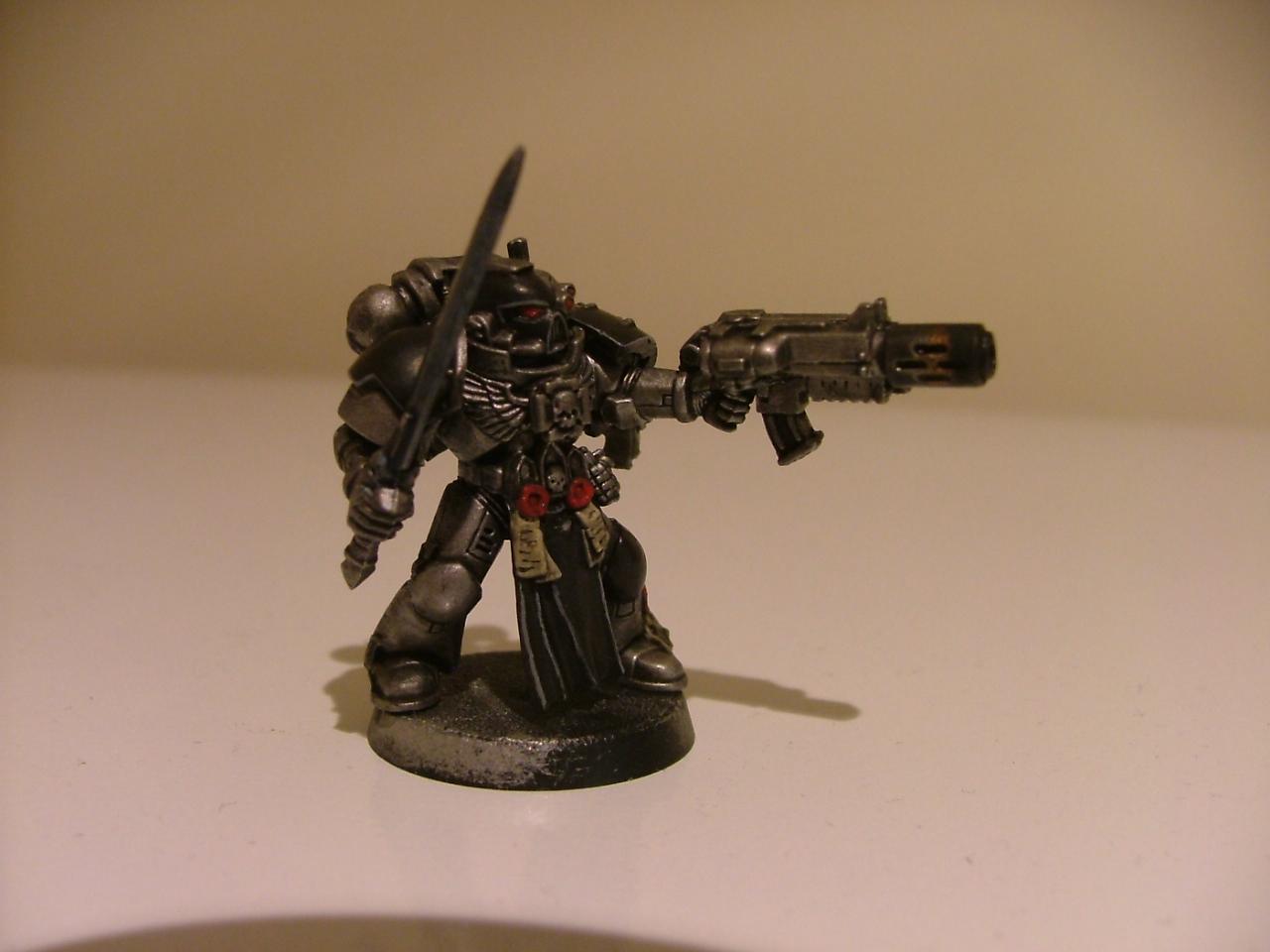 Vet Sgt with power weapon and combi melta