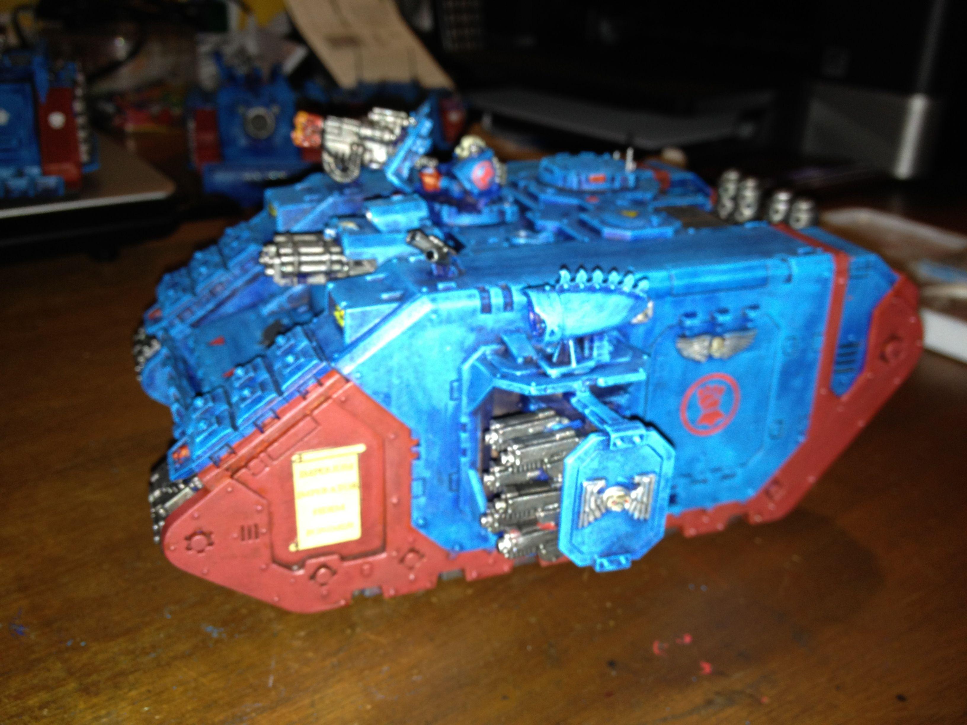 Astartes, Blue, Crimson Fists, Imperial, Land Raider, Space Marines