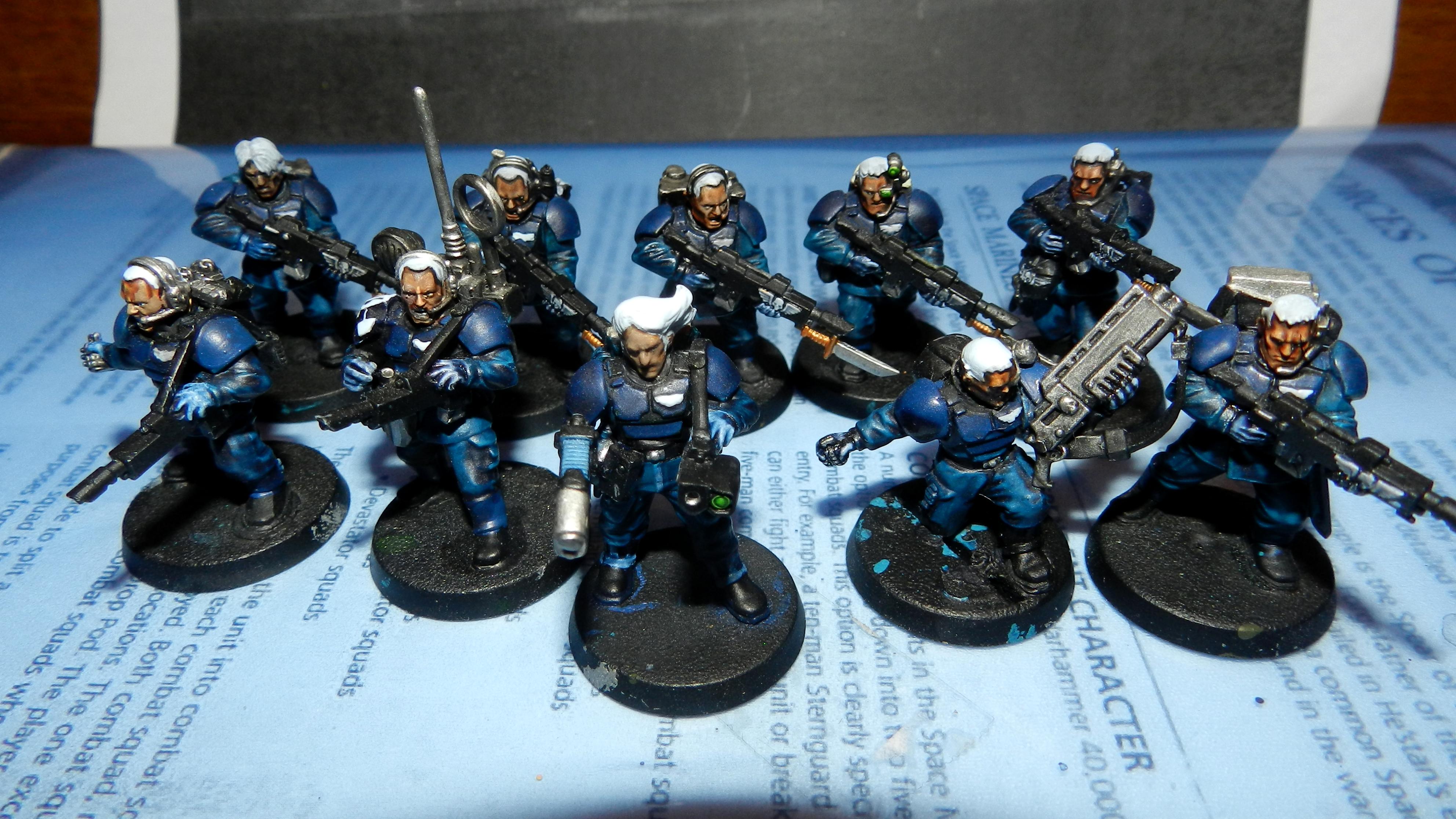 Adeptus Arbites, Cadians, Conversion, Gears Of War, Guardsmen, Imperial Guard, Junior Officer, Plasma Pistol, Shotgun, Urban, Veteran, Warhammer 40,000, Work In Progress