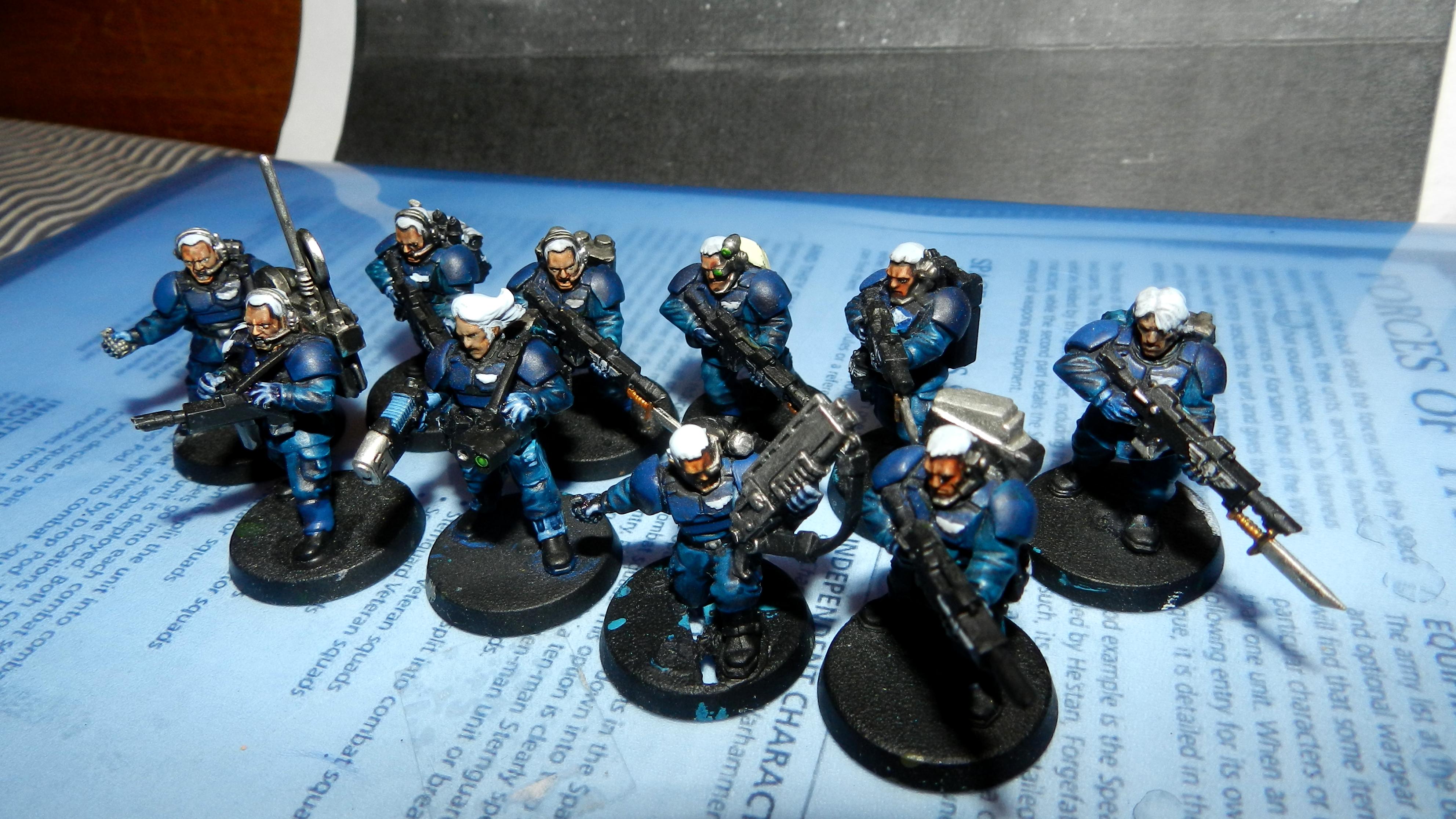 Adeptus Arbites, Cadians, Conversion, Count As, Gears Of War, Guardsmen, Imperial Guard, Plasma Gun, Urban, Veteran, Warhammer 40,000, Work In Progress