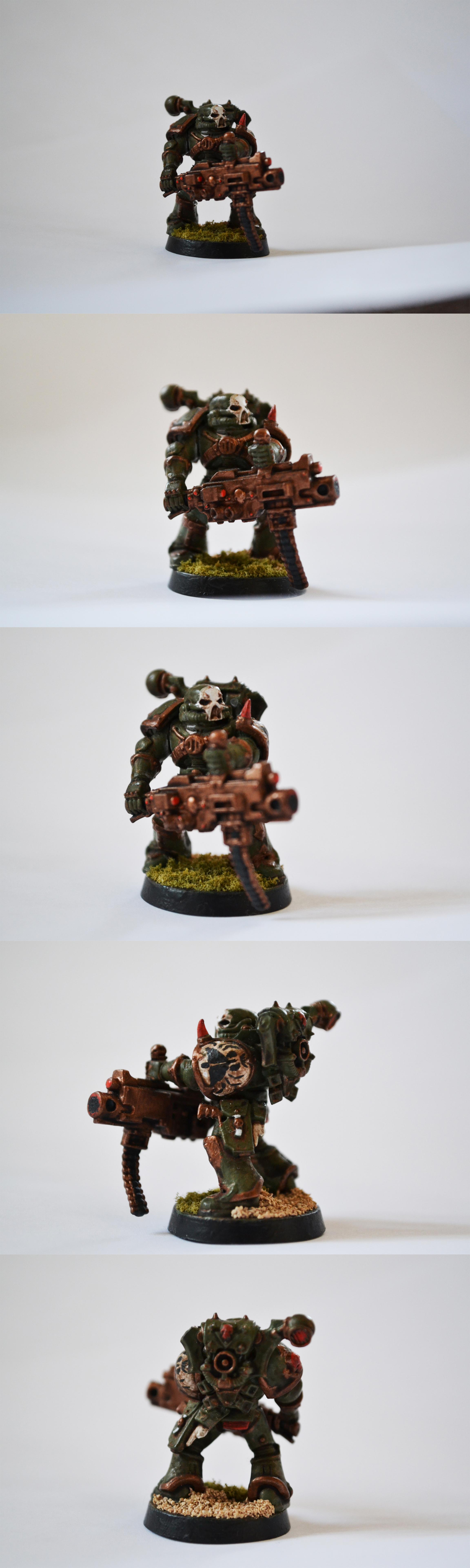 1st Miniature, Bolter, Chaos, Chaos Space Marines, Death Guard, Face, First Miniature, Heavy Bolter, Nurgle, Plague, Plague Marines, Skull, Space Marines, Yasuhiro