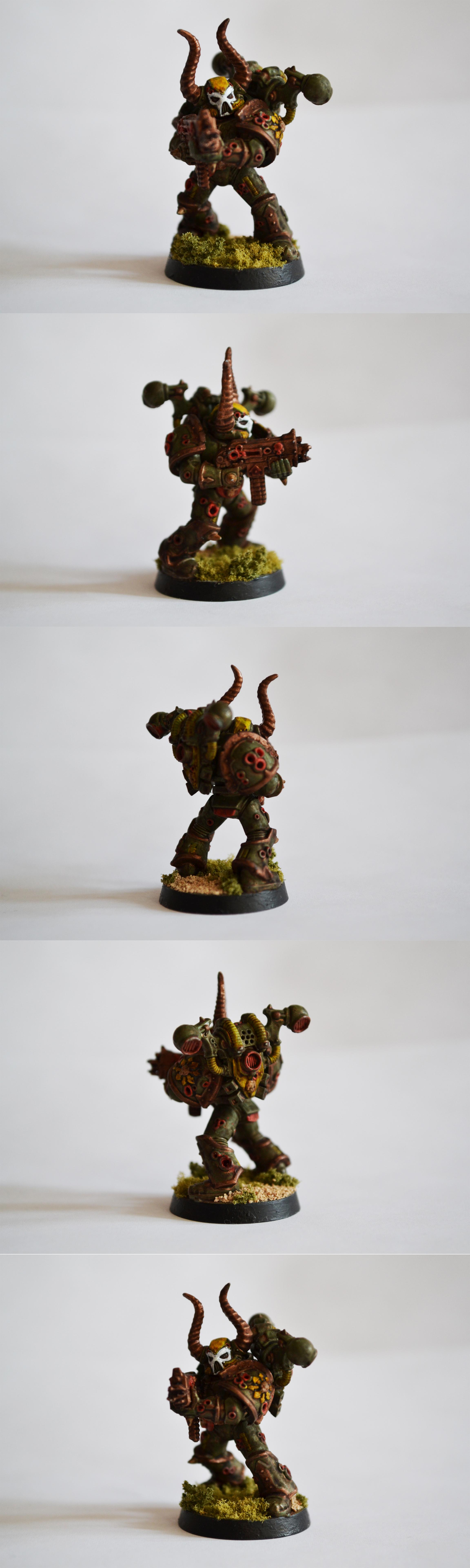 Bolter, Chaos, Chaos Space Marines, Death Guard, Face, Heavy Bolter, Nurgle, Plague, Plague Marines, Skull, Space Marines, Yasuhiro