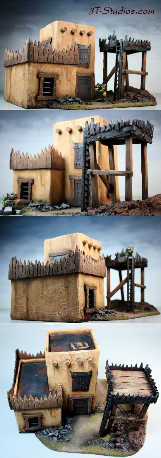 Hut, Orks, Pueblo, Stucco, Terrain, Tower