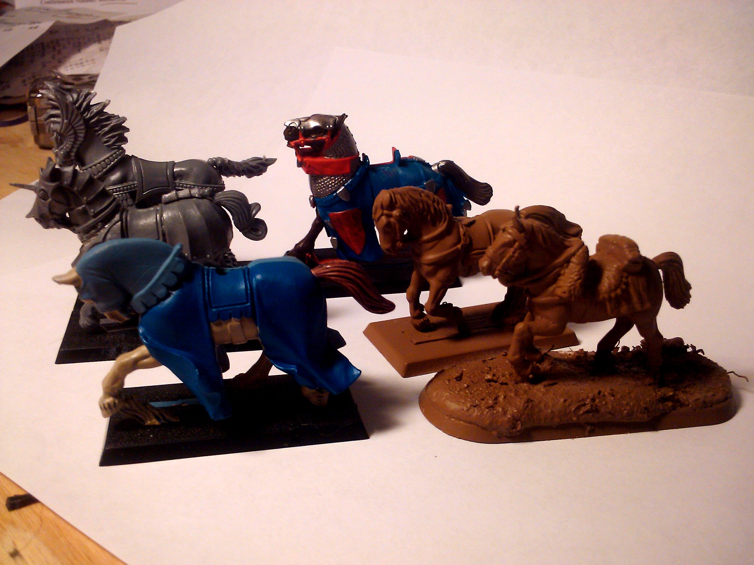 Bit, Bits, Comparison, Conversion, Games Workshop, Hobby, Horse, Modeling, Mount, Painting, Perry Miniatures, Size, Warhammer Fantasy