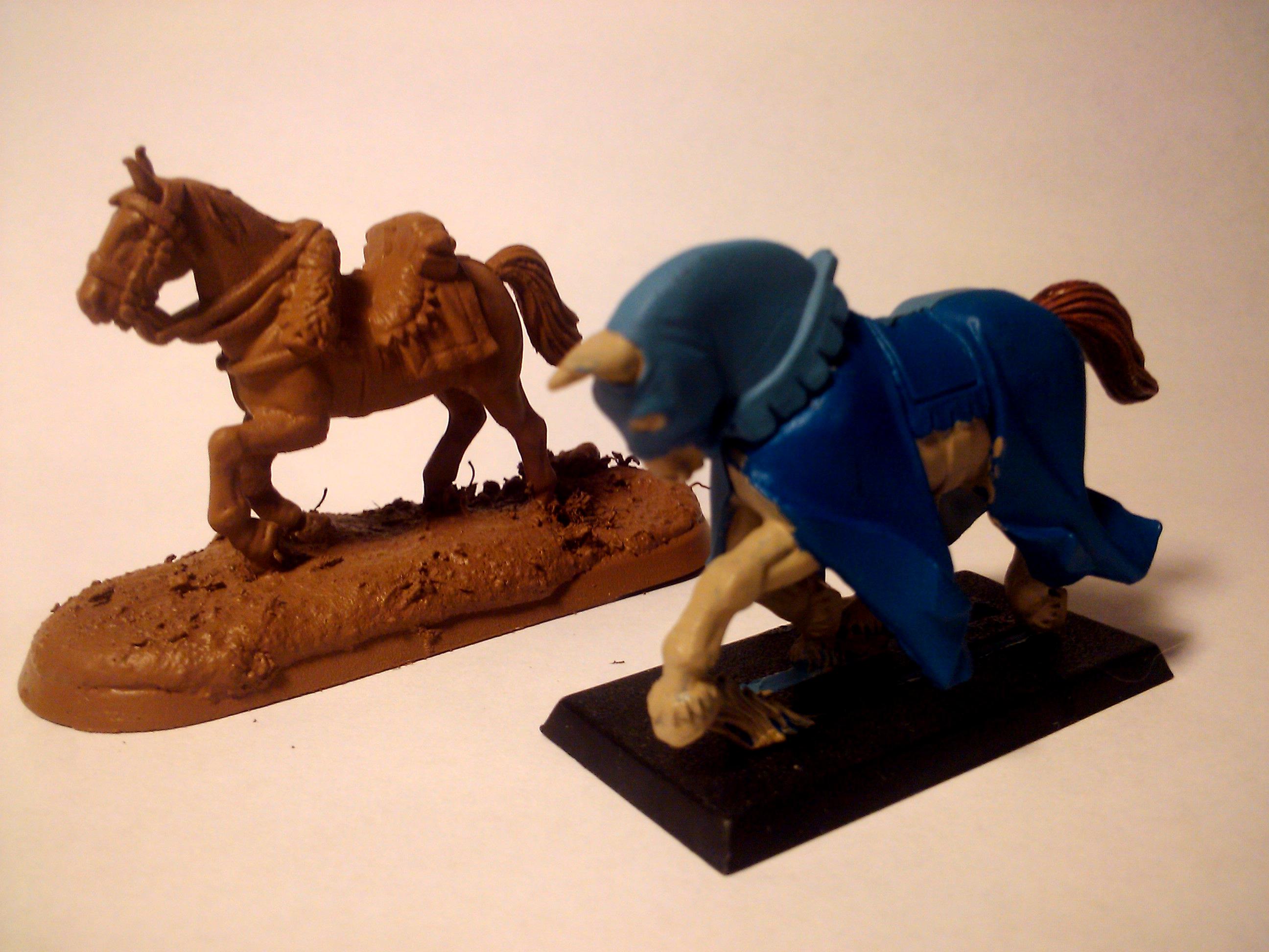 Bit, Bits, Comparison, Conversion, Games Workshop, Hobby, Horse, Modeling, Mount, Painting, Perry Miniatures, Size, Warhammer Fantasy