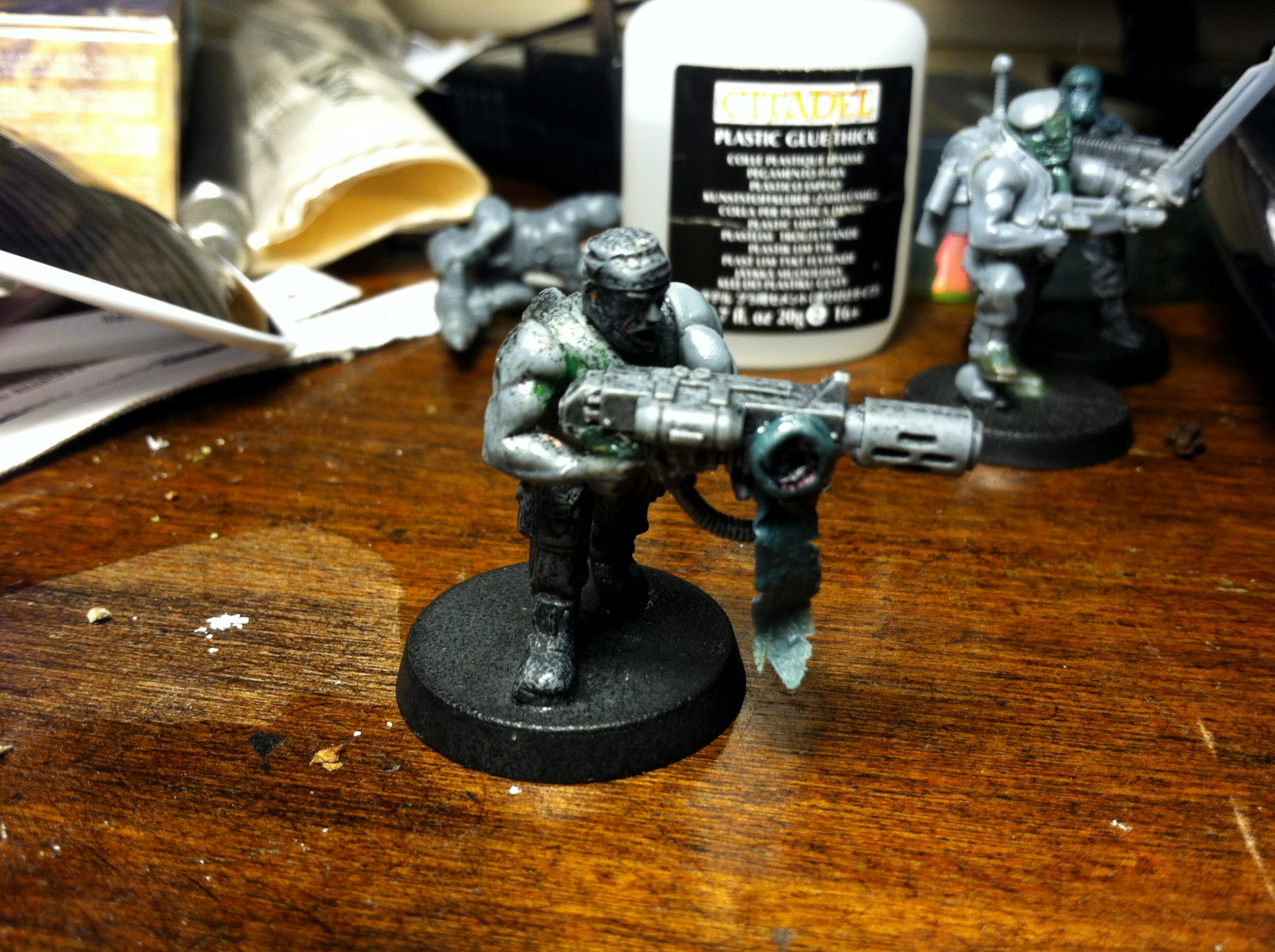 Catachans, Footguard, Gas Masks, Greenstuff, Imperial Guard, Jungle, Pig Iron, Troops, Work In Progress
