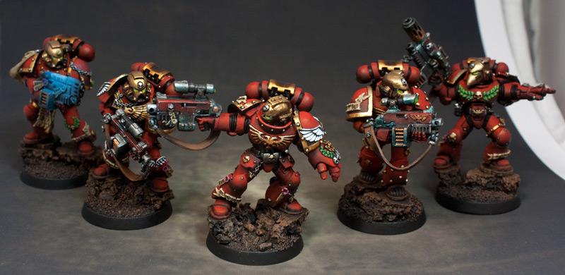 Airbrushed, Blood Angels, Bolters, Combi-bolter, Combi-plasma, Power Armour, Power Fist, Space Marines, Sternguard, Veteran, Warhammer 40,000