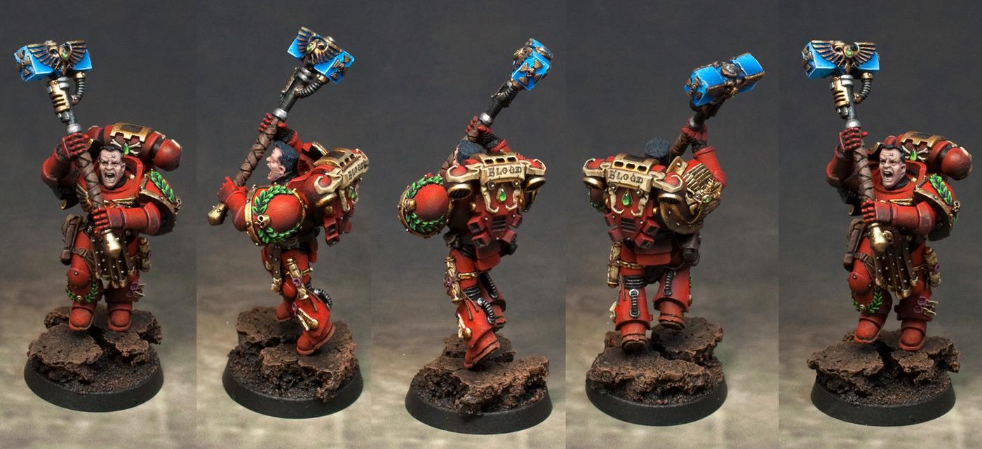 Adeptus Astartes, Blood, Blood Angels, Captain, Space Marines, Thunder Hammer, Warhammer 40,000