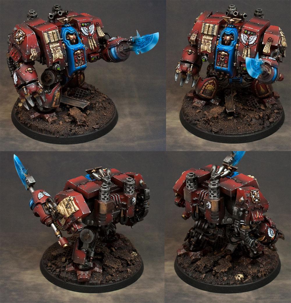 Blood Angels, Dreadnought, Eggroll, Painted, Power Weapon