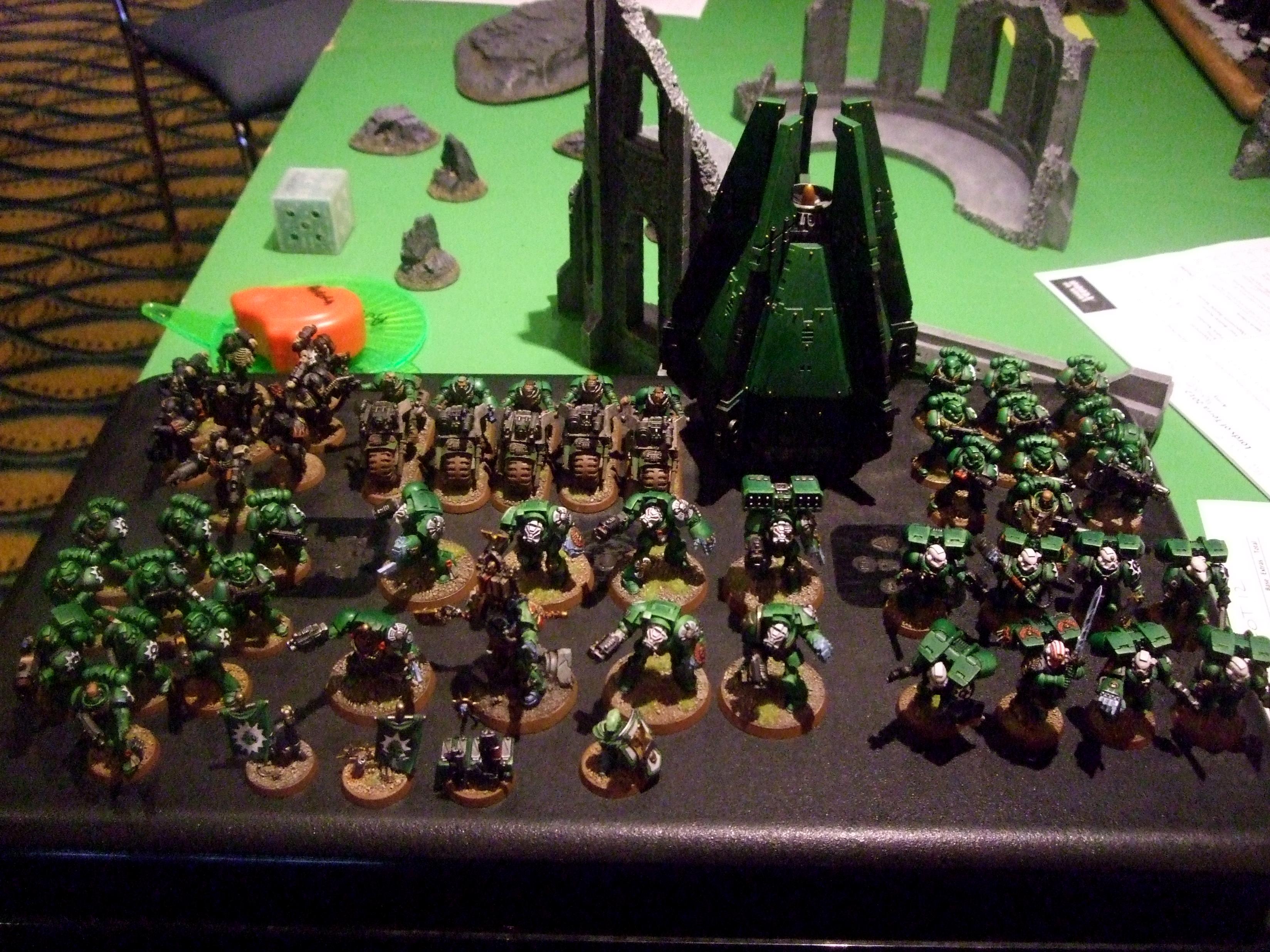Aurora Chapter, Drop Pod, Legion Of The Damned, Scout Bikes, Space Marines, Terminator Armor, Terminator Librarian, Tournament Army, Vanguard Veterans