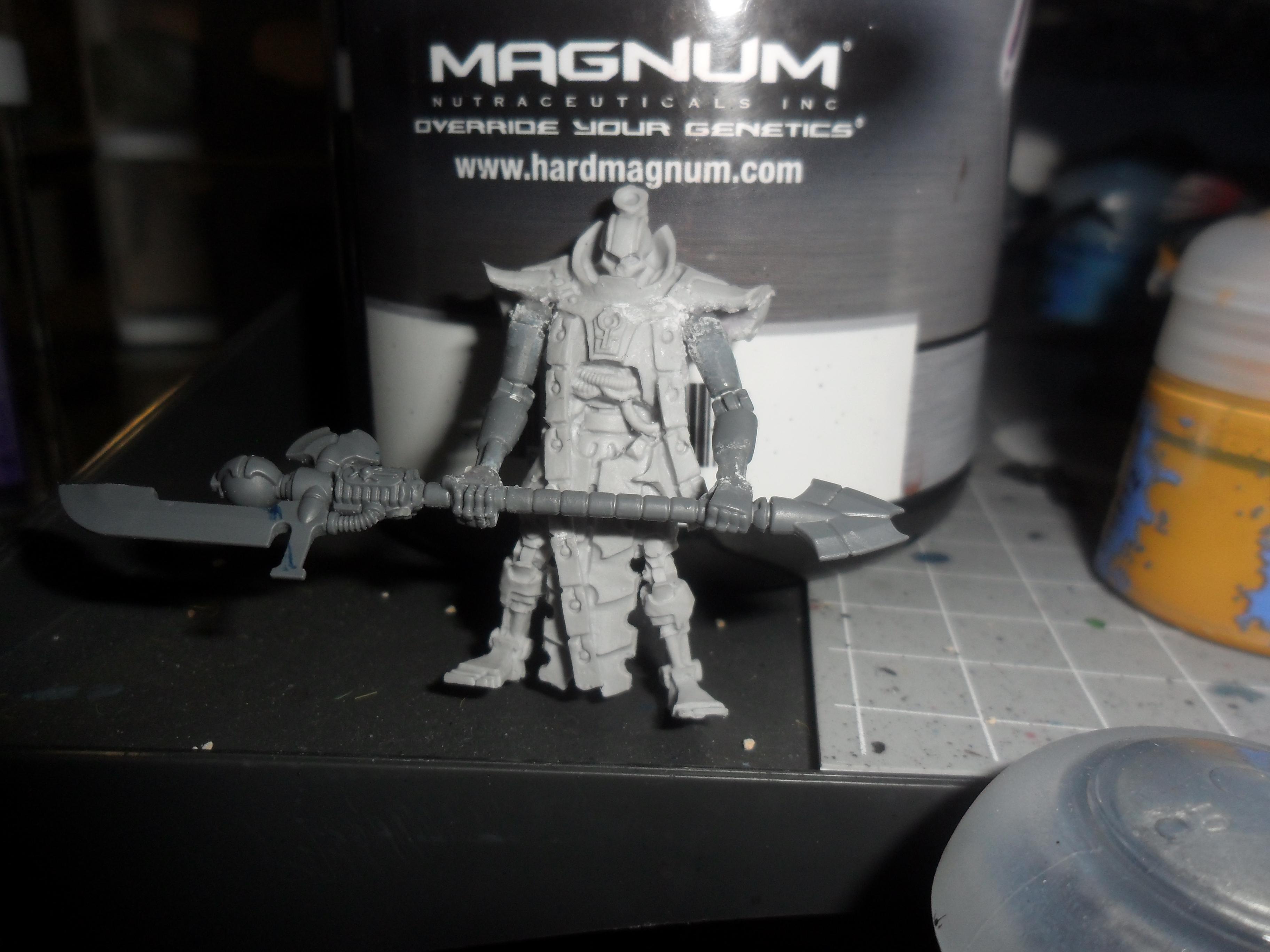 A little work in progress obyron. The scythe he came with was unusable, at which point I should contact customer service about it, SO I kitbashed this to keep me going