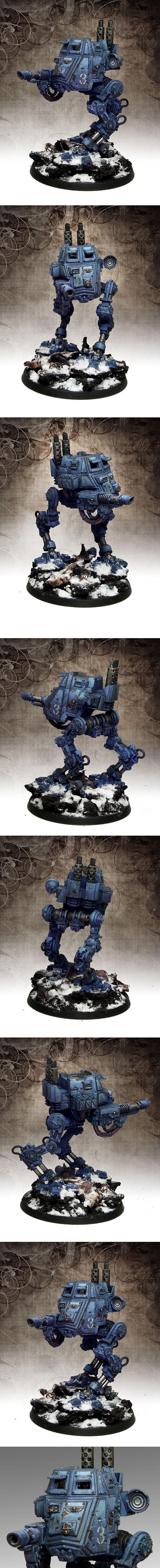 Armoured Sentinel, Imperial Guard, Sentinel, Snow Effect, Warhammer 40,000, Weathered