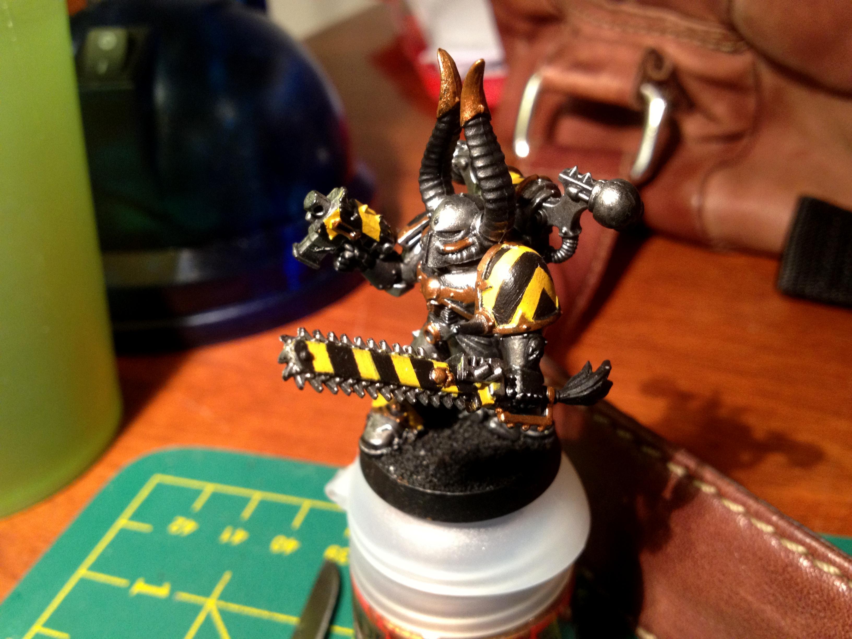 Hazard Stripes, Iron Warriors, Work In Progress