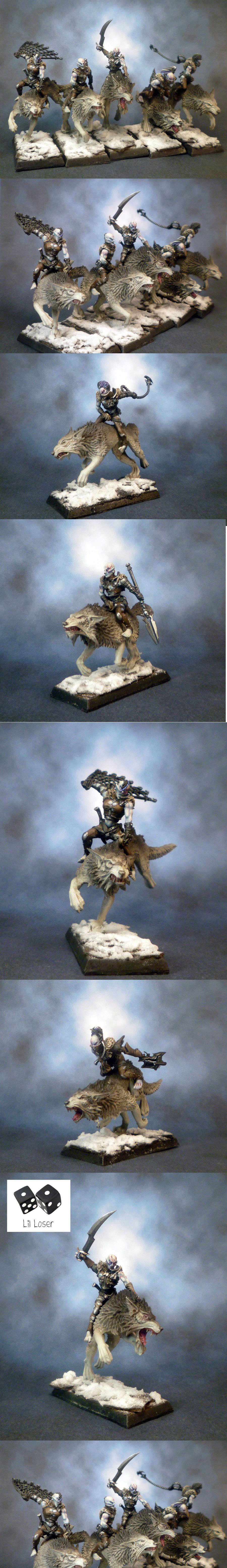 Dark Elves, Wolves, The Hounds of Naggarond; Converted Dark Riders