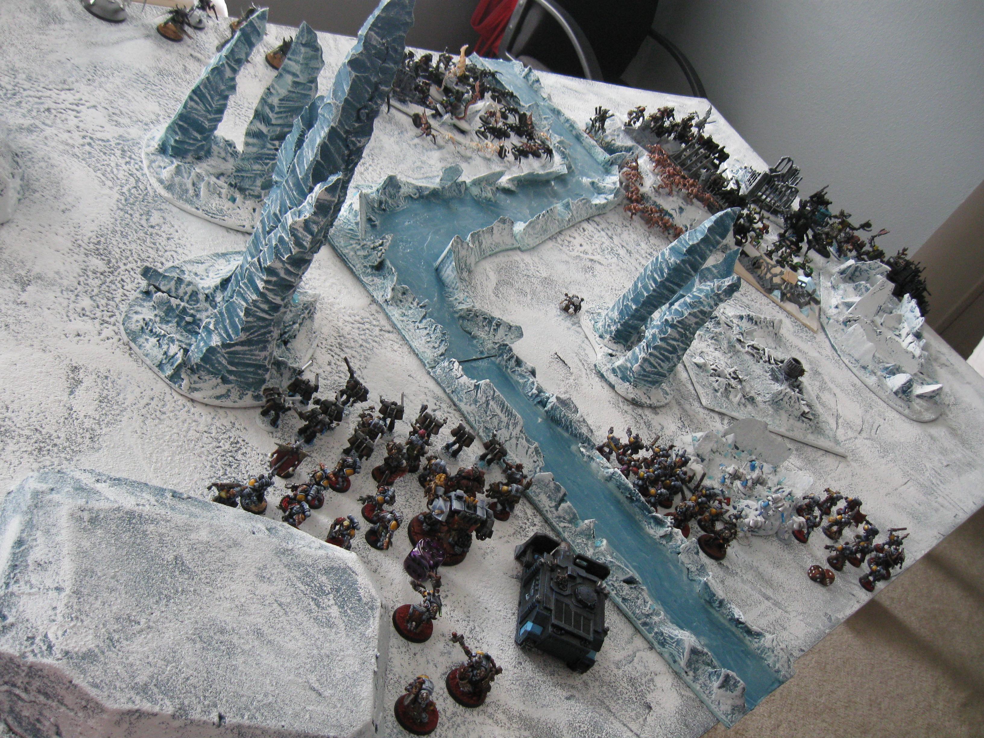 Battle, Ice Angels, Orks, Space Wolves, Tyranids