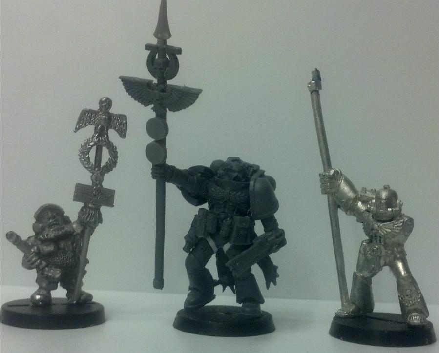 Space Marines, Standard Bearer, Tall Scale, True Scale