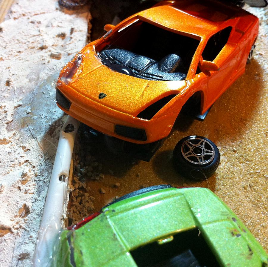 Cars, Necromunda, Road, Terrain, Work In Progress, Wreck