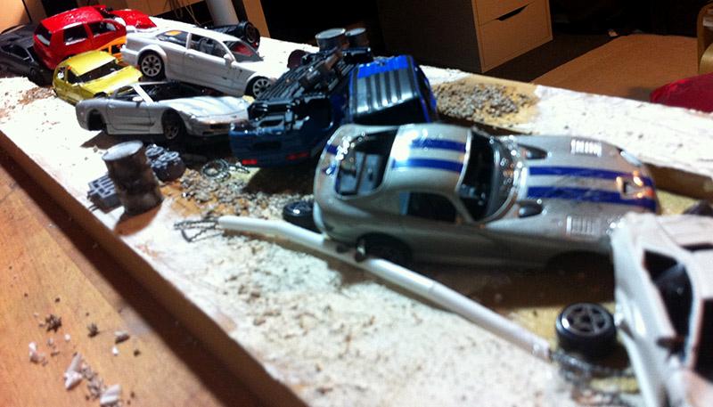 Cars, Necromunda, Road, Terrain, Work In Progress, Wreck