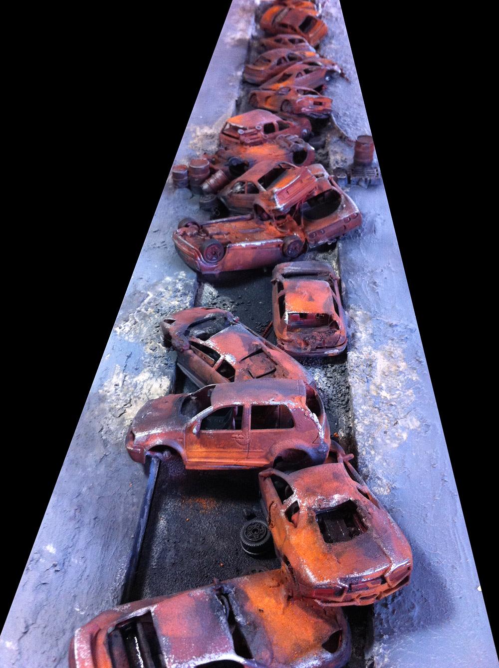 Cars, Civilian, Necromunda, Road, Terrain, Work In Progress, Wreck