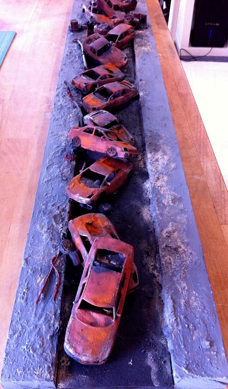 Cars, Necromunda, Road, Terrain, Work In Progress, Wreck