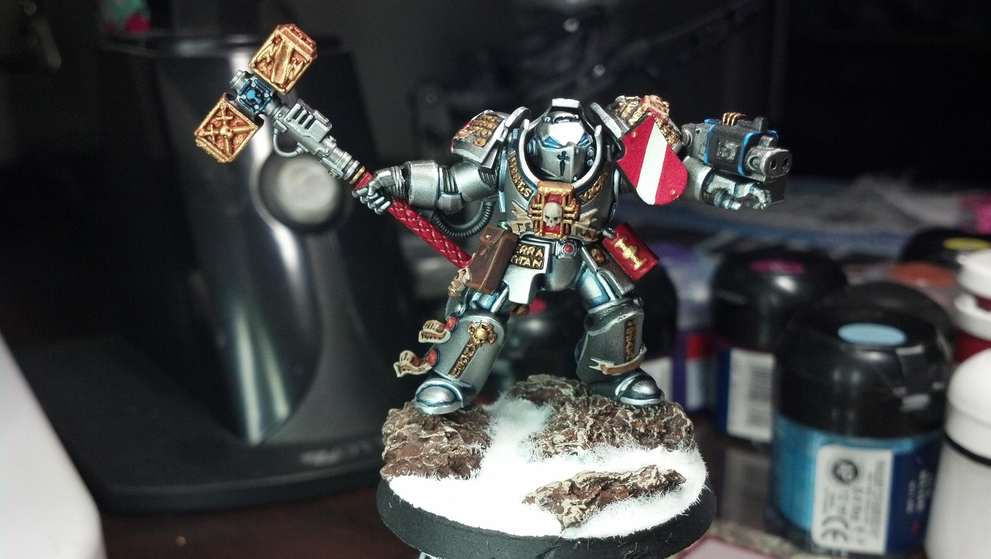 Grey Knight Terminator With Thunder Hammer, Grey Knights, Space Marines, Terminator Armor, Thunder Hammer, Warhammer 40,000