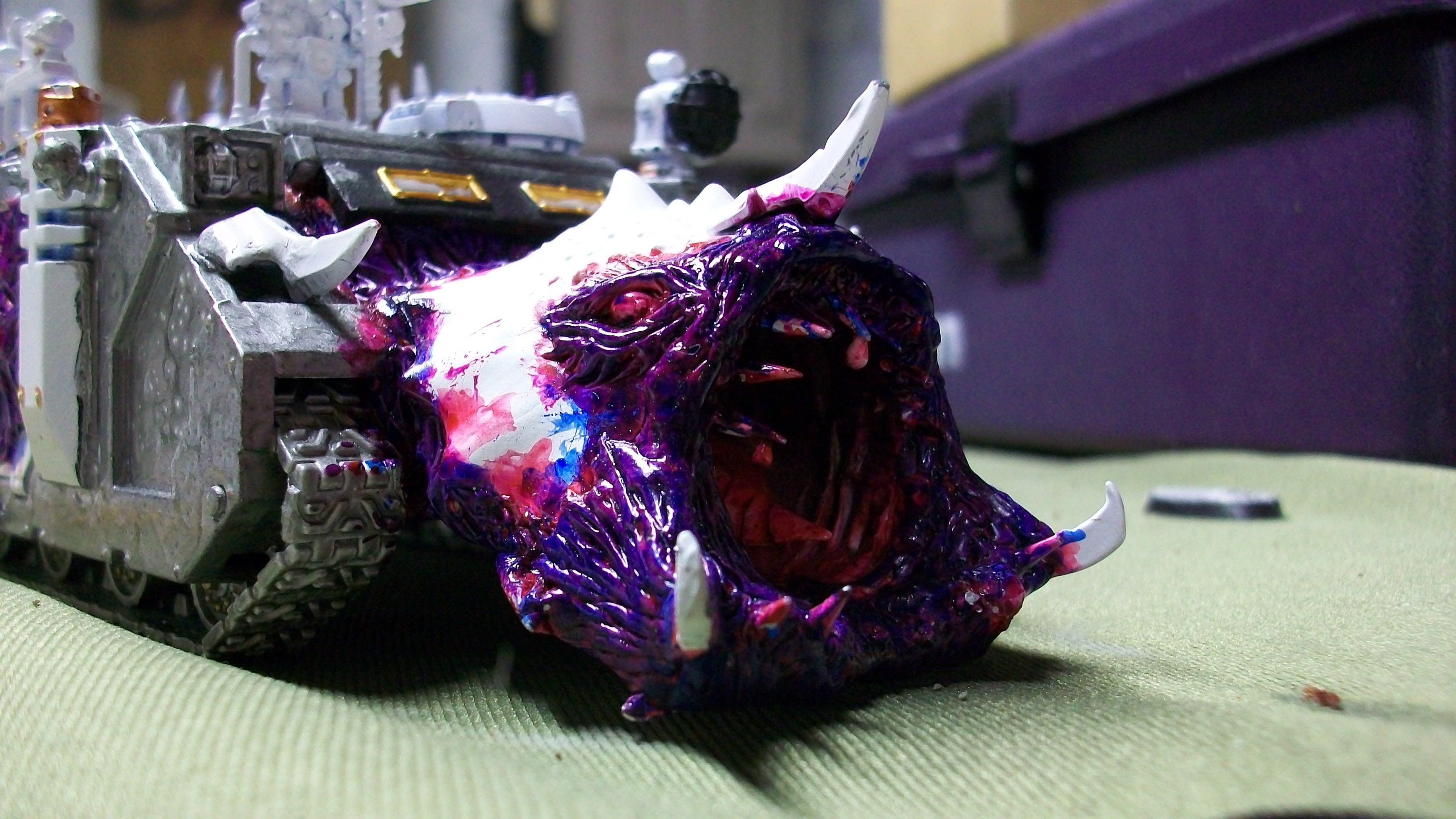 Custom, Greenstuff, Judecca's Ostricized, Khorne, Possessed, Rhino, Work In Progress