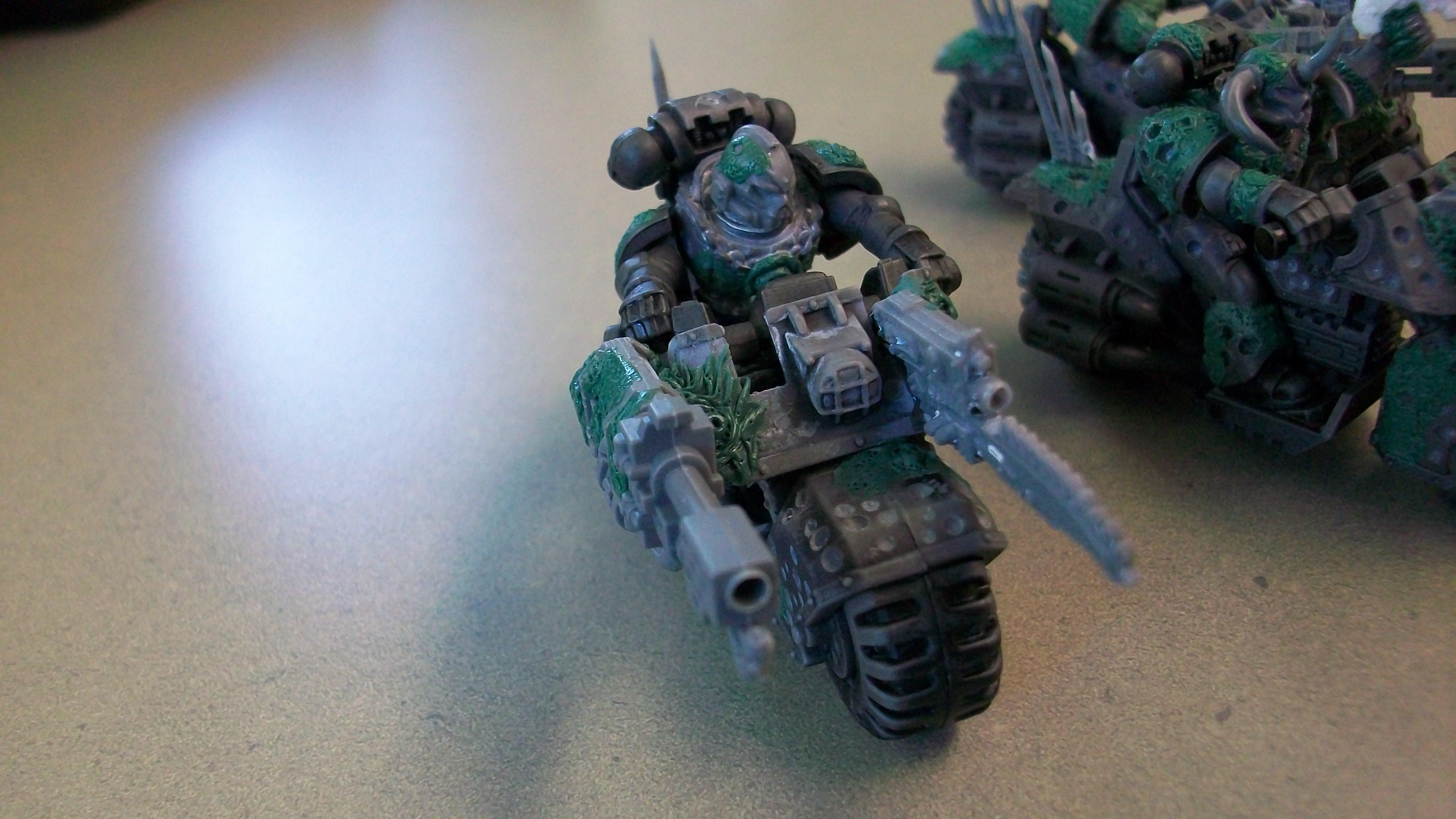 Bike, Chaos, Comversion, Custom, Flamer, Greenstuff, Meltagun, Nurgle, Scout Bike, Scouts, Space Marines, Work In Progress