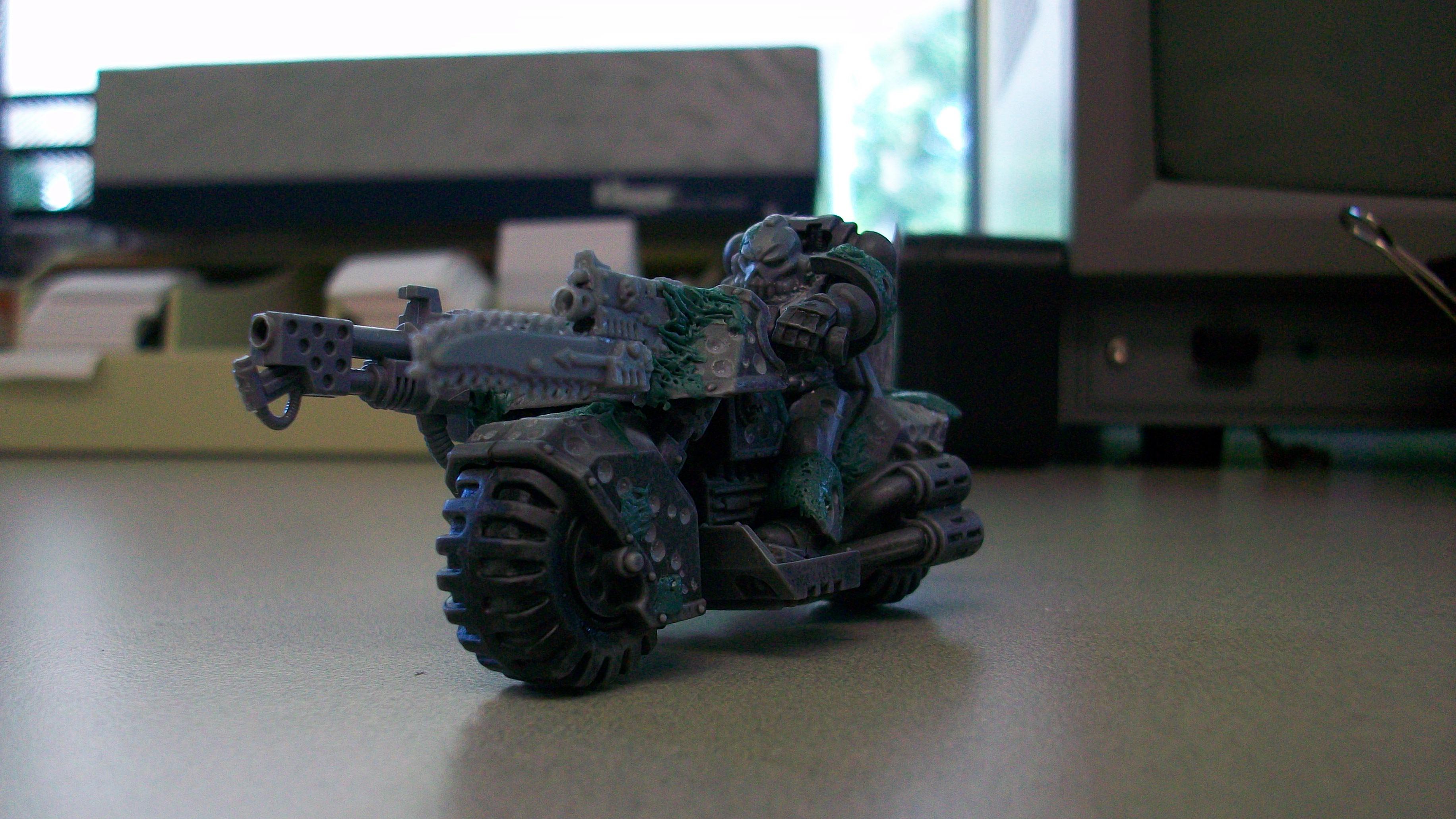 Bike, Chaos, Comversion, Custom, Flamer, Greenstuff, Meltagun, Nurgle, Scout Bike, Scouts, Space Marines, Work In Progress