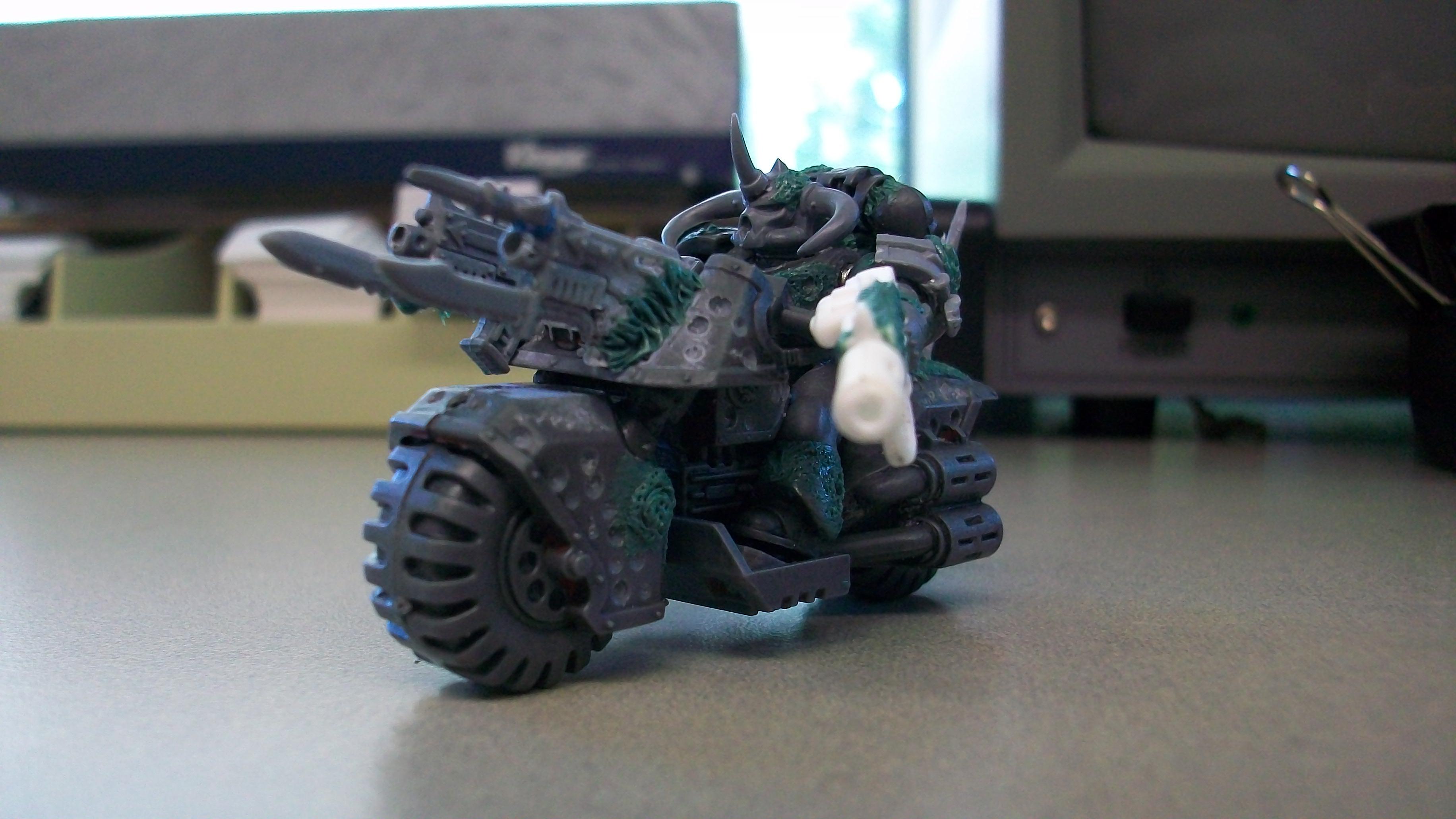 Bike, Chaos, Comversion, Custom, Flamer, Greenstuff, Meltagun, Nurgle, Scout Bike, Scouts, Space Marines, Work In Progress